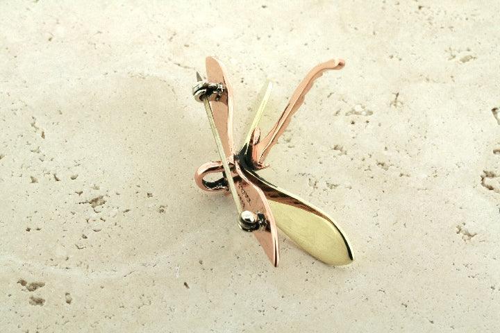 Vintage Copper & Brass Dragonfly Brooch Pendant - Elegant Jewelry for Women, Handmade Dragonfly Pin & Necklace - Perfect for Weddings, Parties & Gift Giving