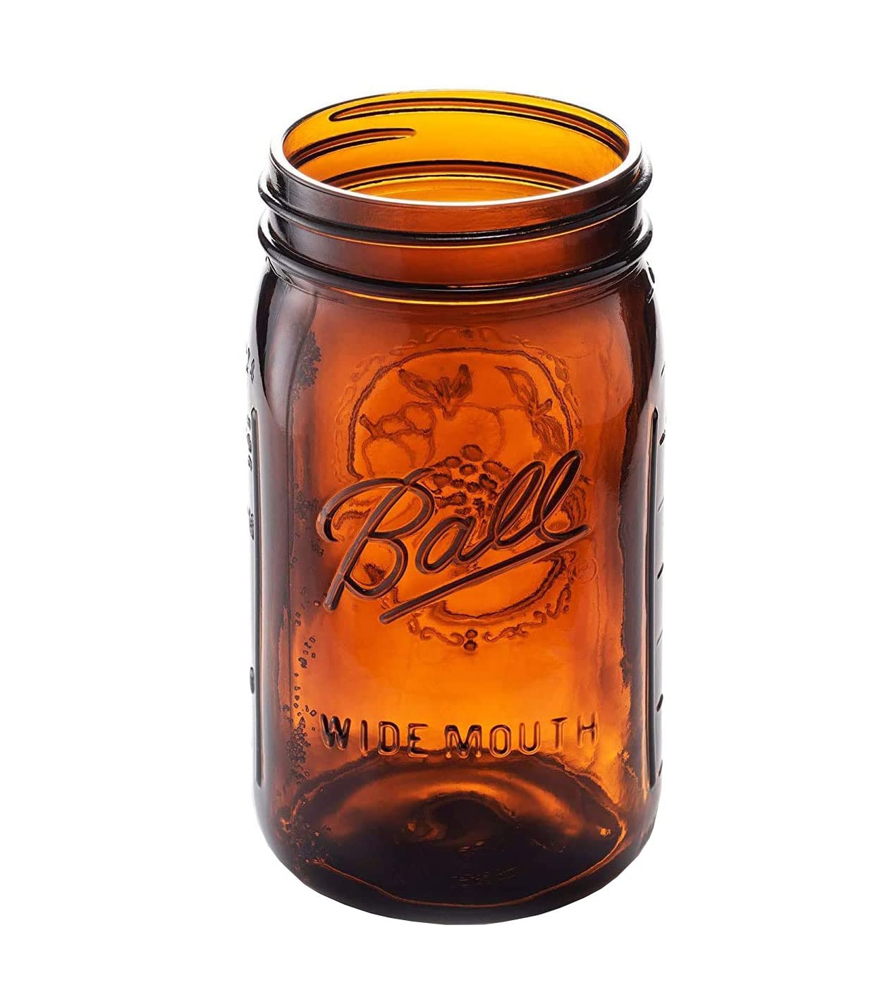 Premium Amber Glass Wide Mouth Mason Jars (32 oz/Quart) - UV Light Protection, Microwave & Dishwasher Safe - Set of 12 - Ideal for Canning, Food Storage, DIY Crafts & Home Decor (Lids Not Included)