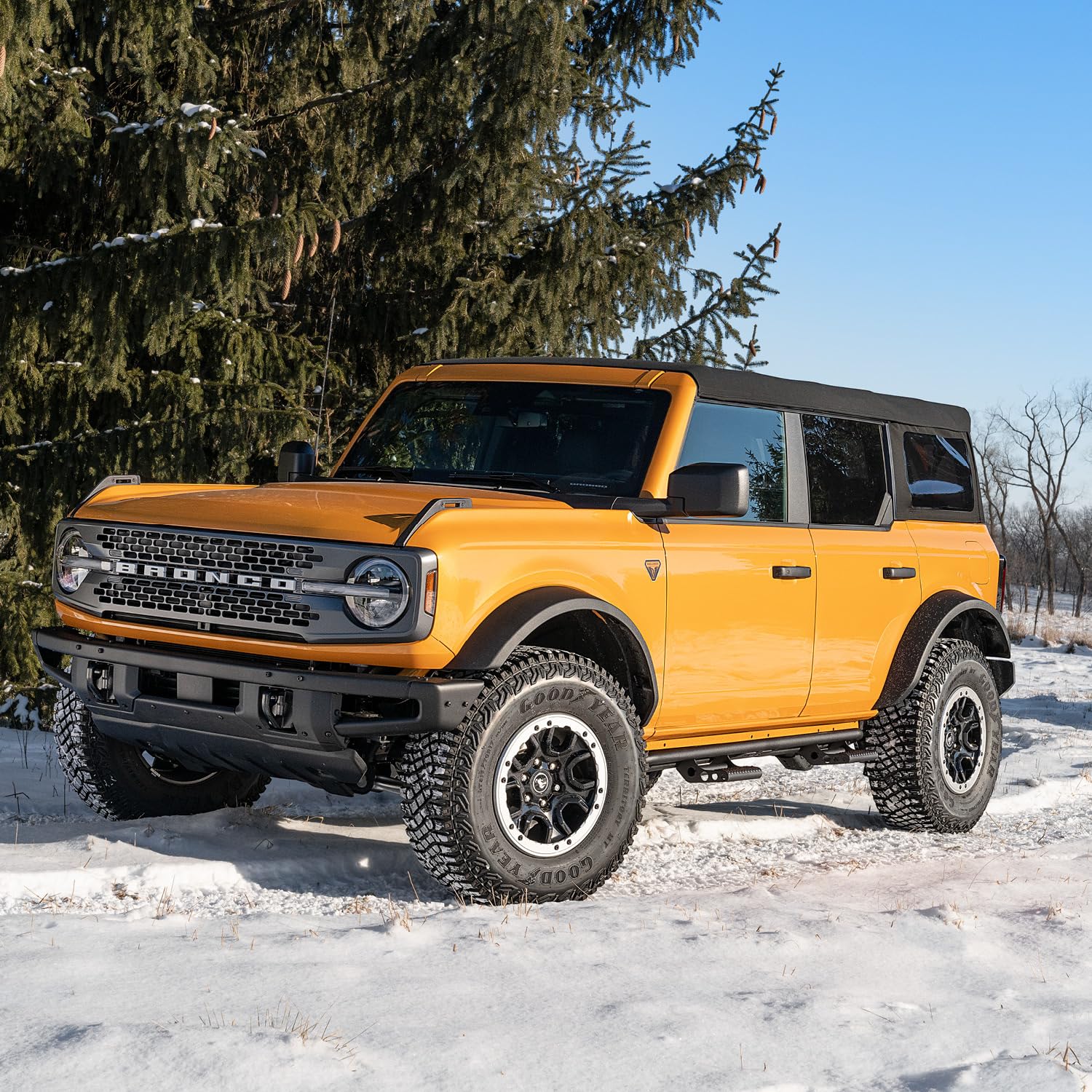 RealTruck RKR Cab Length Step System for 2004-2006 Jeep Wrangler TJ & Unlimited | Textured Black Tubular Steel Running Boards | J042RKRUS2 | Off-Road Accessories for Enhanced Entry & Exit