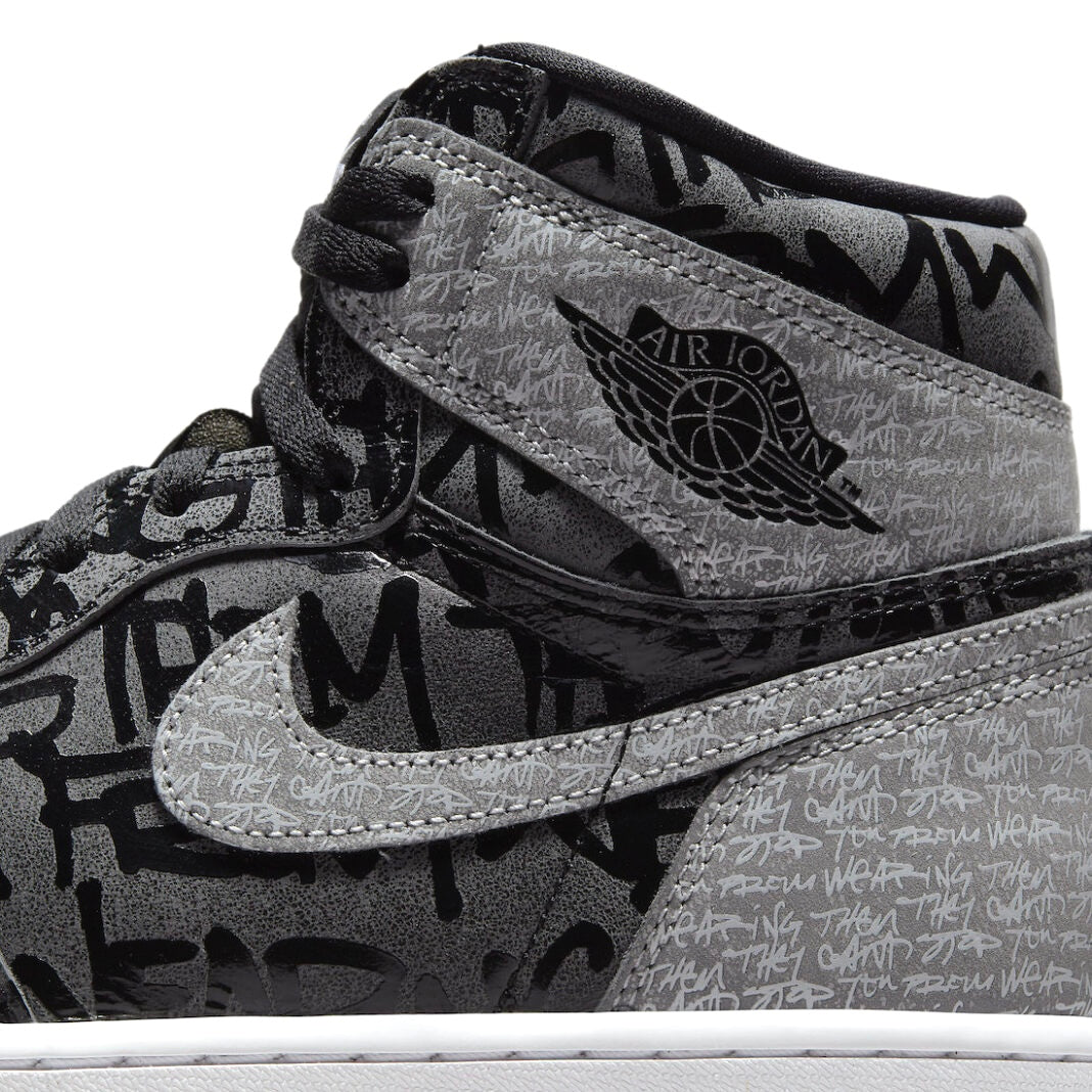 Air Jordan 1 Retro High OG Rebellionaire Sneakers - Black White Particle Grey Basketball Shoes for Men - Streetwear & Casual Wear