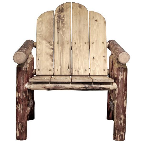 Premium Glacier Country Log Deck Chair - Heavy Duty Outdoor Wooden Chair for Patio, Garden, and Camping - Perfect for Relaxing by the Fire Pit or Lakeside