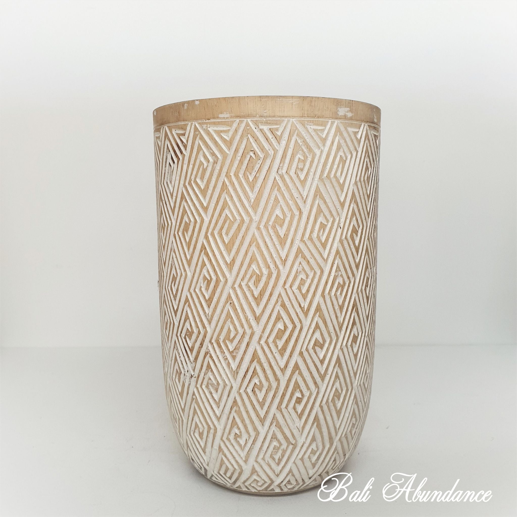 Handmade Wooden Timor Vase - Natural Decorative Flower Vase for Home Decor, Wedding Centerpiece & Boho Style Interior Design