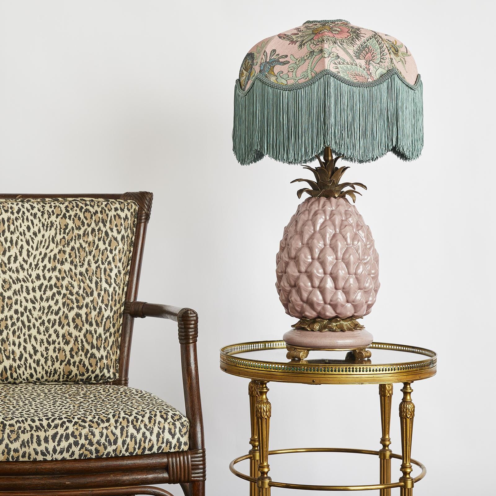 FLORA FANTASIA Jacquard Tilia Lampshade in Bisque Pink - Elegant Floral Home Decor for Bedroom, Living Room & Nursery Lighting