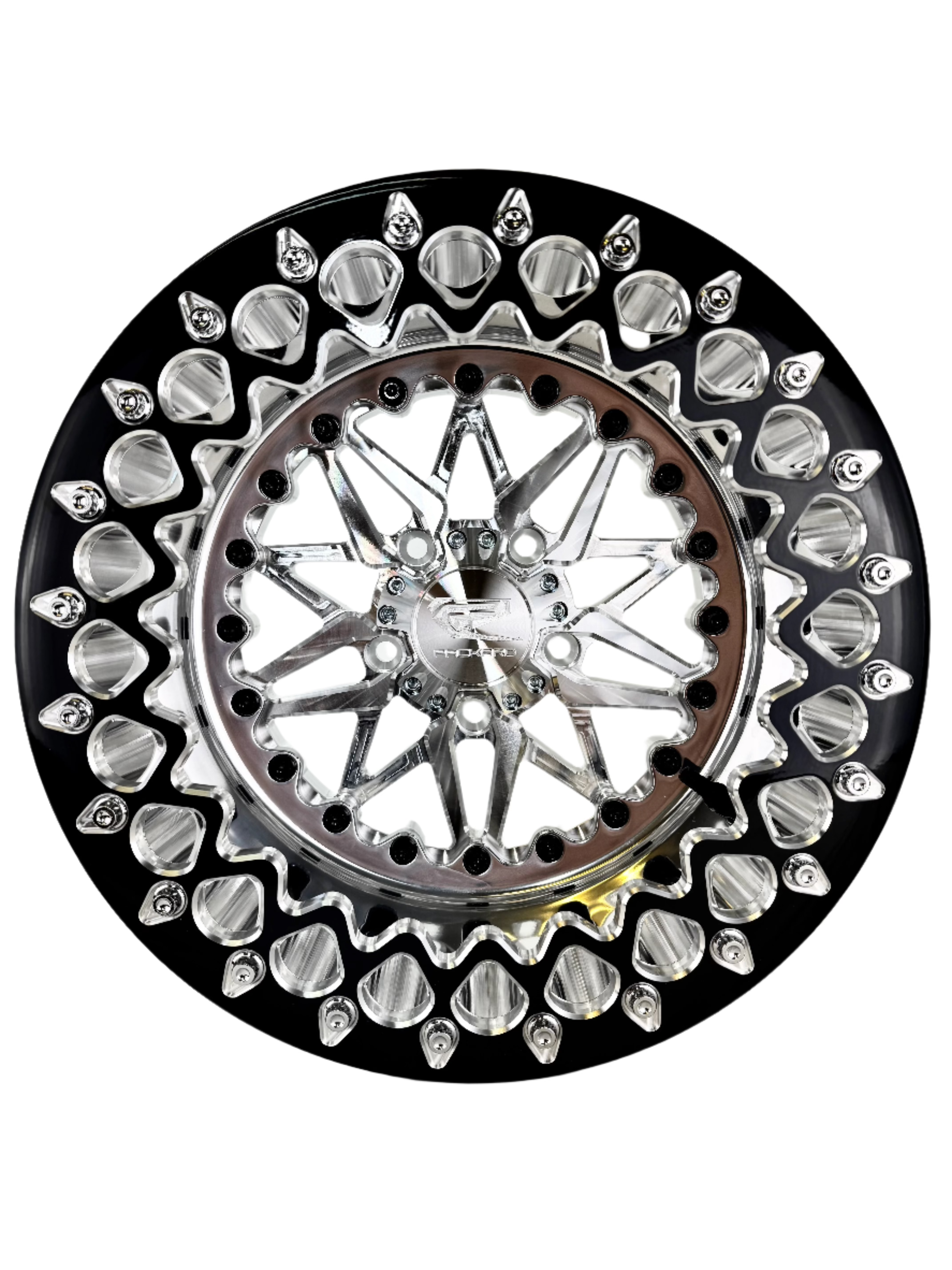 Impact FF Forged Polished Beadlock Wheels - Silver - 5x4.5 Bolt Pattern - Compatible with Polaris RZR Pro R | Off-Road, Trail Riding & UTV Adventures