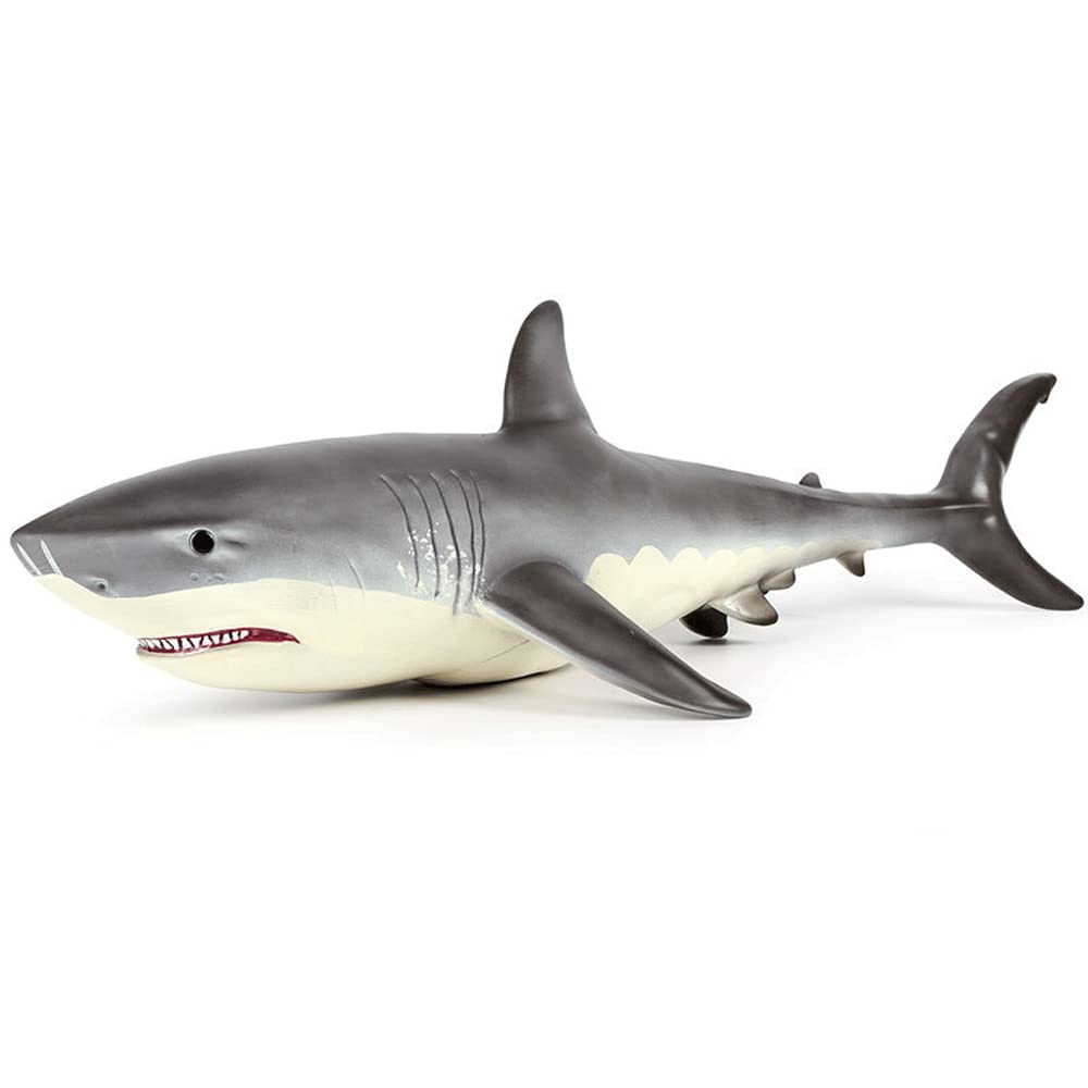 TOBOYO Realistic Great White Shark Soft Plastic Model - Large Lifelike Marine Animal Toy for Kids, Ocean Themed Party Decor, Educational Cognitive Learning Tool, Creative Desktop Ornament | Perfect for Birthday Gifts, Classroom Teaching & Underwater Decor