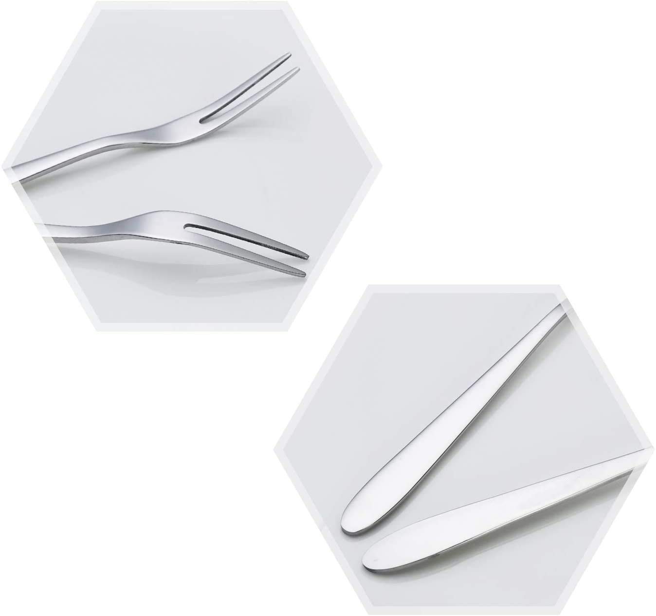 20-Piece Stainless Steel Mini Dessert Forks Set - Silver Elegant Small Forks for Fruits, Salads, Cakes, Appetizers & Party Serving - Perfect for Weddings, Catering & Home Entertaining