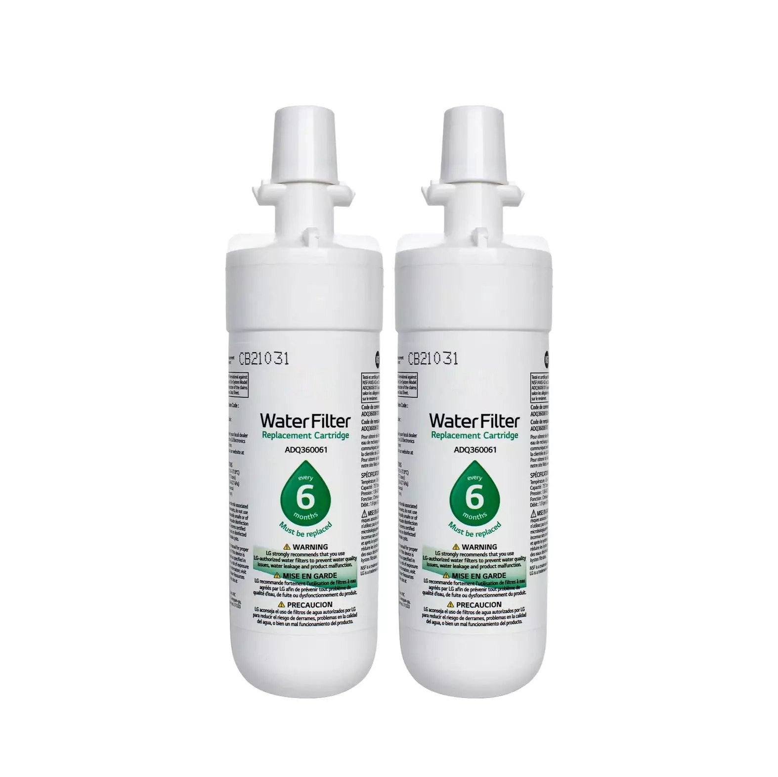 2 Pack Blue Ripple Replacement Water Filter for LG LT700P Refrigerator - NSF Certified, Reduces Contaminants & Improves Taste - Perfect for Home, Office, and RV Use