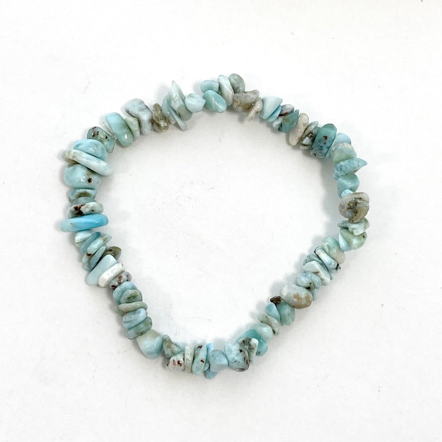 Larimar Bracelet for Women - Genuine Blue Larimar Stone Beaded Bracelet - Healing Crystal Jewelry for Relaxation & Stress Relief - Perfect for Meditation, Yoga & Spiritual Gifts
