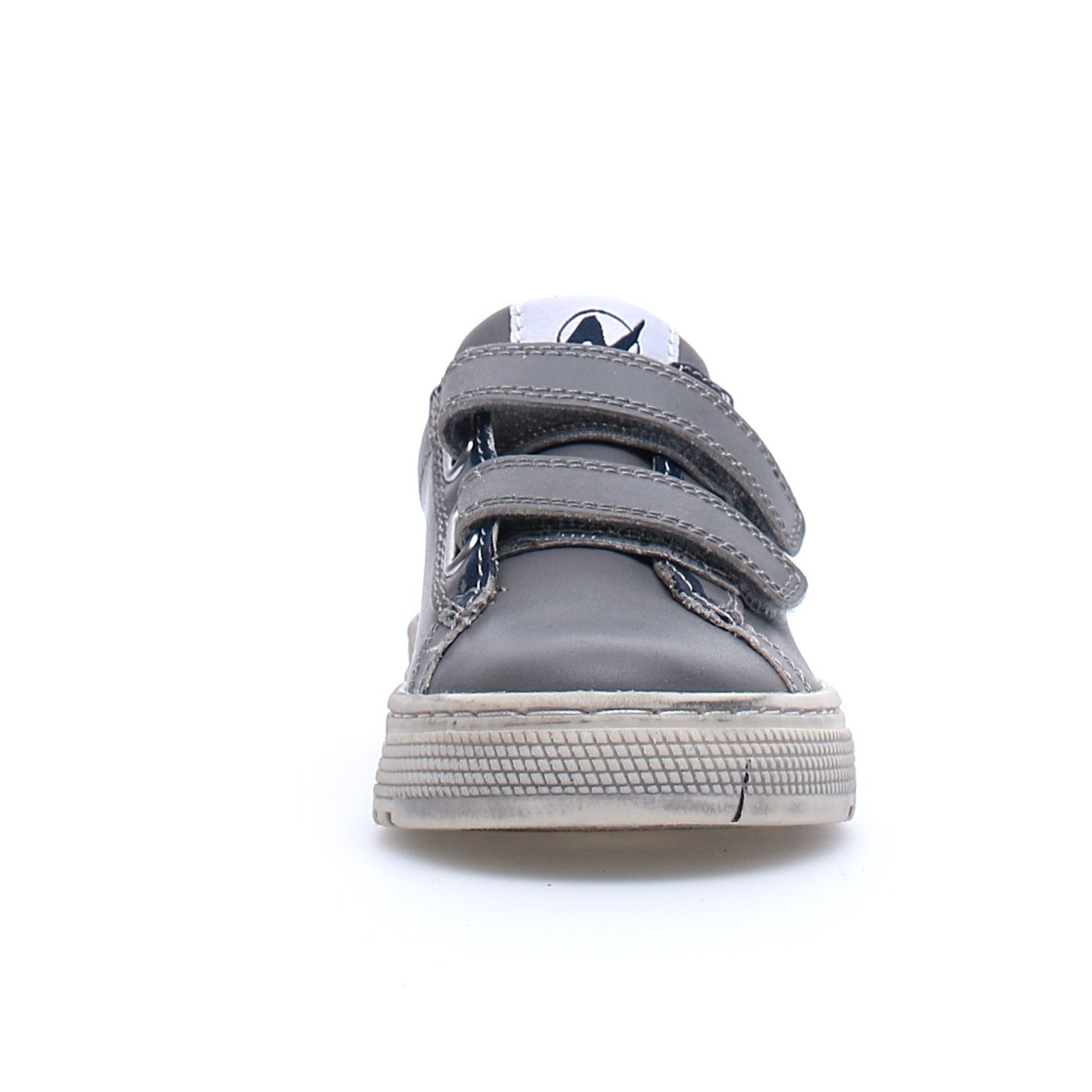 Naturino Kokie Vl Calf Sneakers for Boys & Girls - Grey/Navy - Comfortable Kids Shoes for School, Play & Everyday Wear