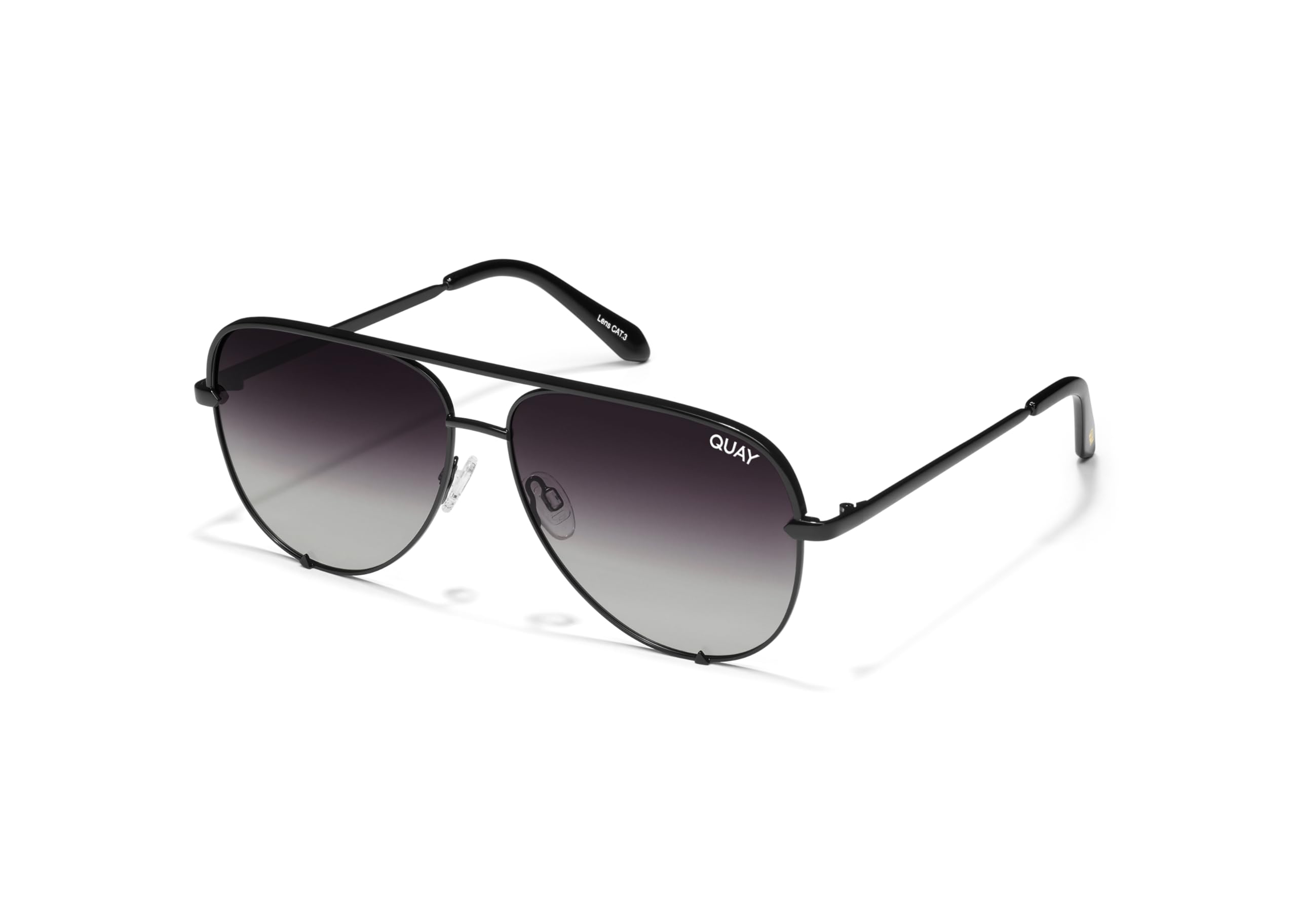 Quay Polarized Aviator Sunglasses for Men & Women - UV Protection Oversized Sunglasses (High Key XL, Black) - Perfect for Driving, Beach & Outdoor Activities