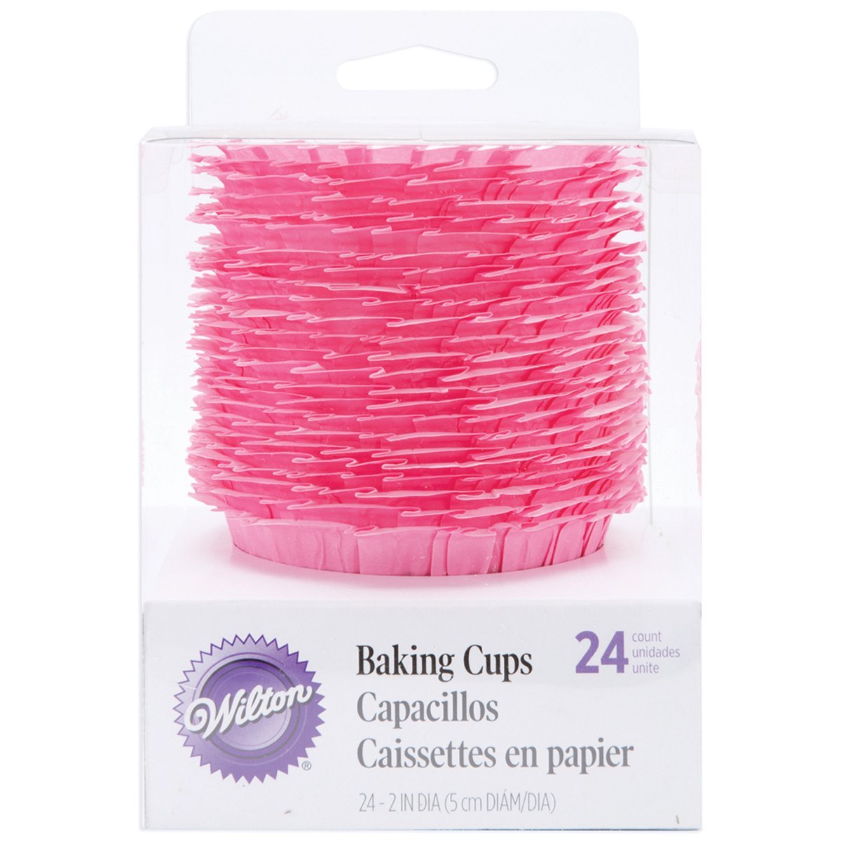 Wilton Ruffle Baking Cups - Standard Size, 24 Count, Pink - Perfect for Cupcakes, Muffins & Party Desserts