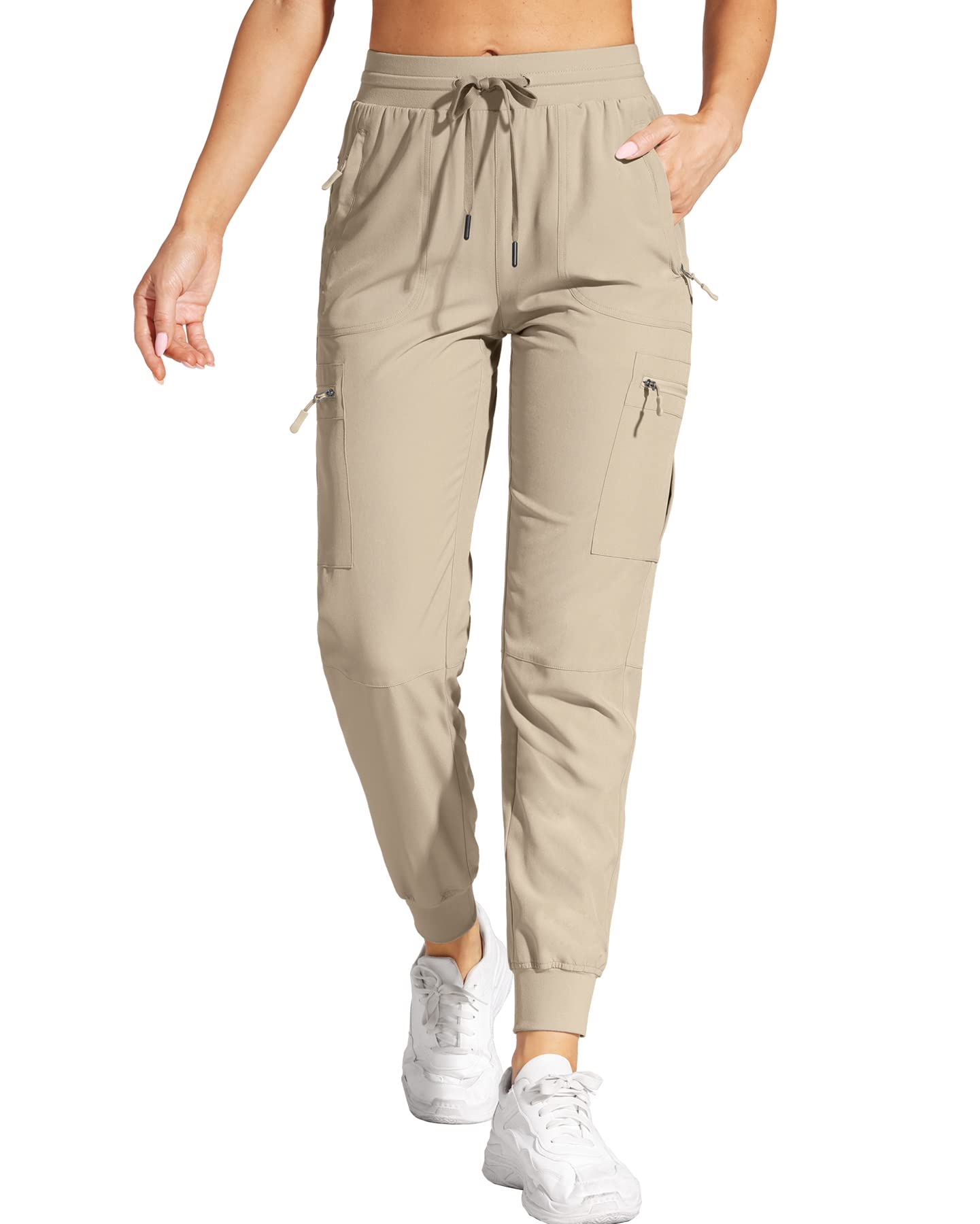 Women's Lightweight Quick-Dry Cargo Joggers - Water Resistant Hiking Pants with Zipper Pockets for Travel & Casual Wear | Perfect for Outdoor Adventures, Gym Workouts & Everyday Comfort