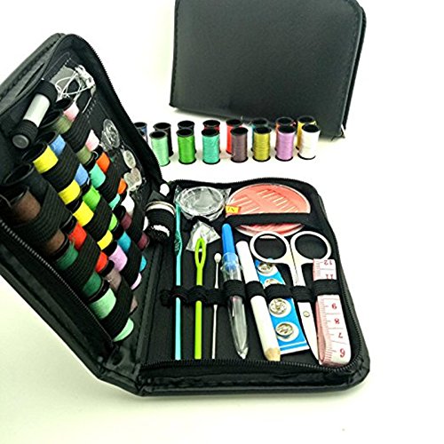 WIN Portable Sewing Kit for Beginners - 50pcs Essential Sewing Supplies with Needles, Threads, Buttons & More - Perfect for Emergency Repairs, Travel, Home DIY & Craft Projects