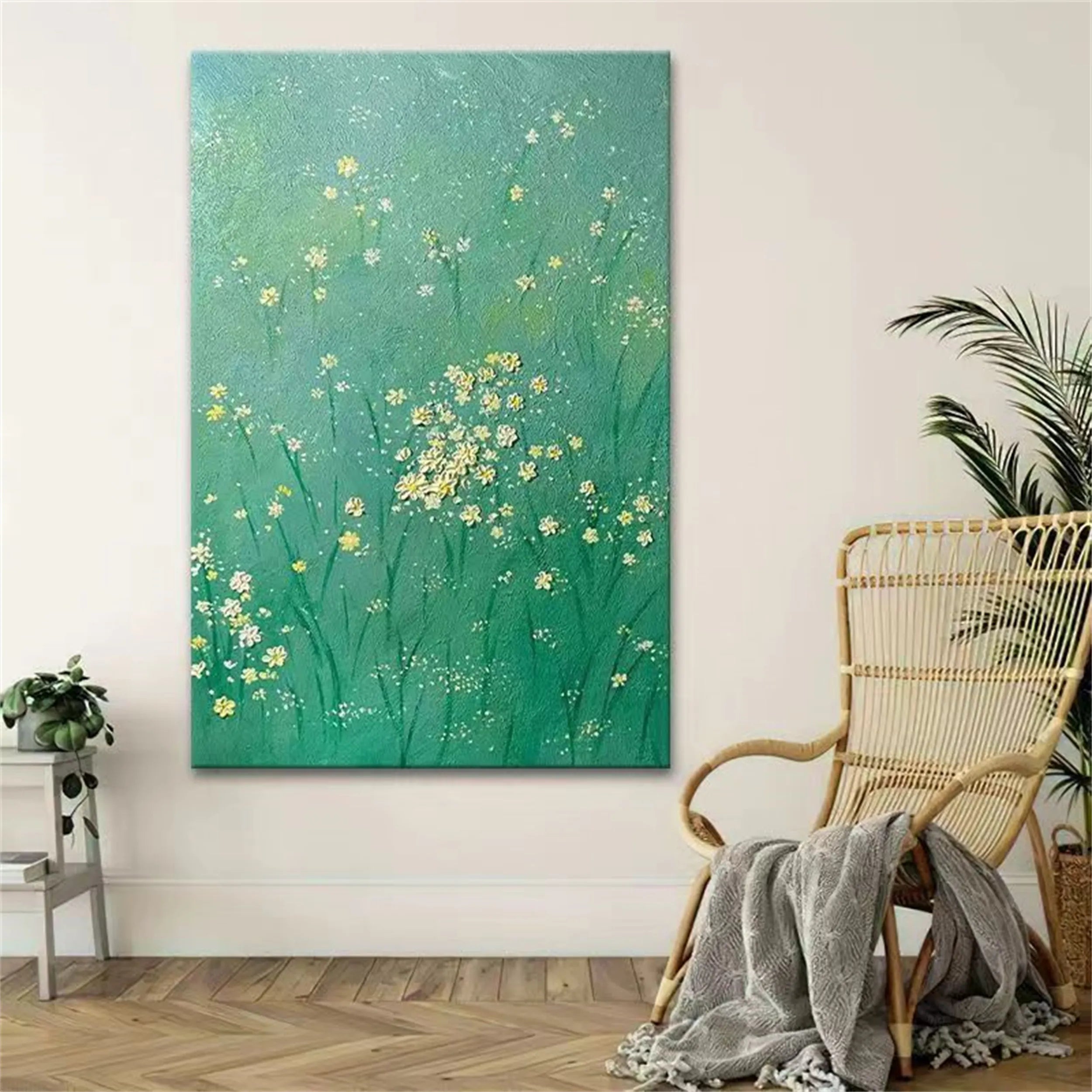 Flower and Tree Painting #FT059 - Handmade Canvas Wall Art for Home & Office Decor | Perfect for Living Room, Bedroom, or Gift