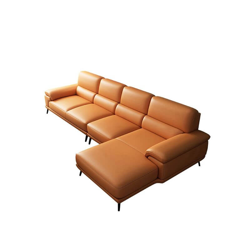 Modern Leather Cushion Back Modular Sofa Set - Pillow Top Arm Sofa for Living Room, Lounge & Home Theater - Comfortable Sectional Couch for Relaxing & Entertaining