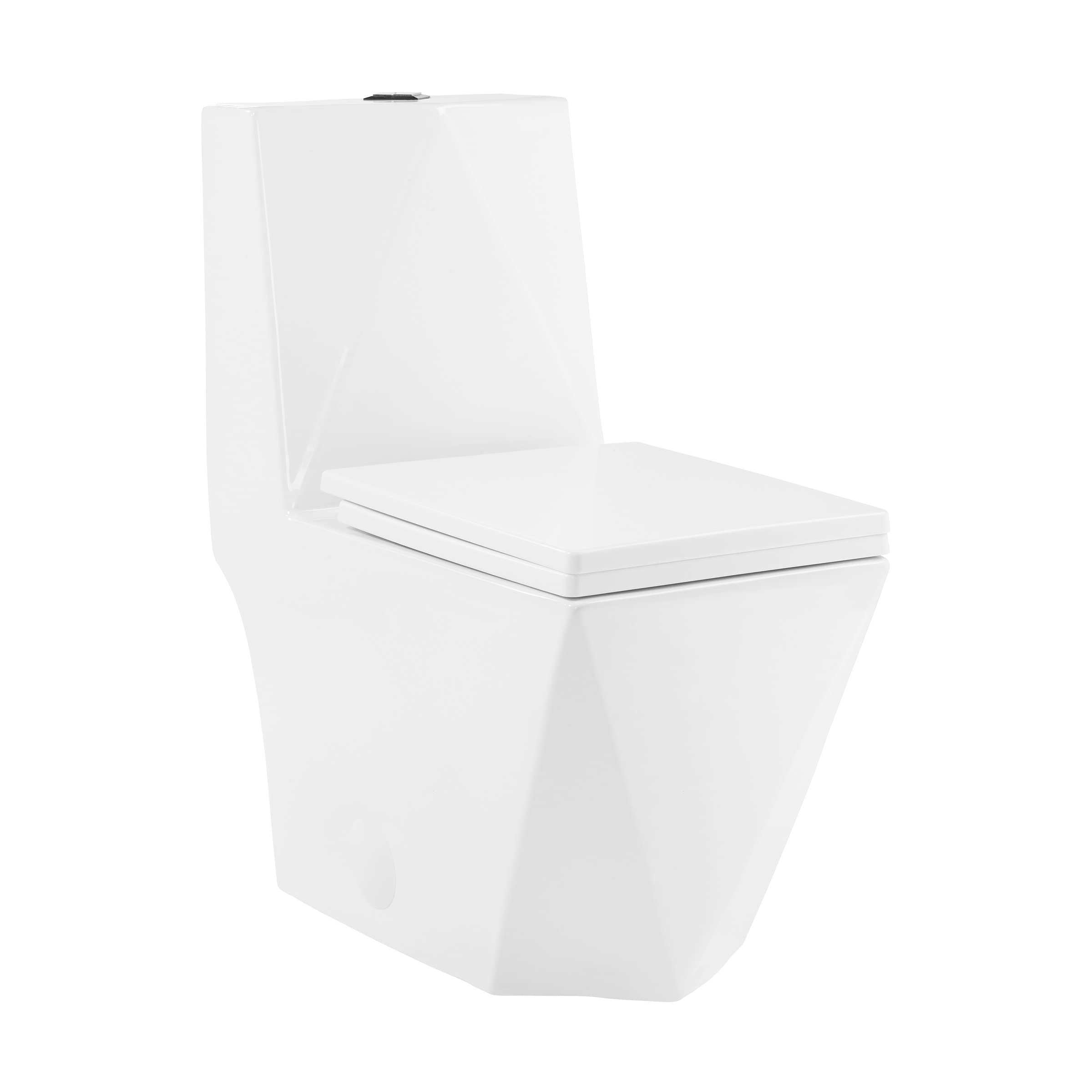 Brusque One-Piece Square Toilet with Dual-Flush 1.1/1.6 GPF - Modern Water-Saving Bathroom Solution for Homes & Offices