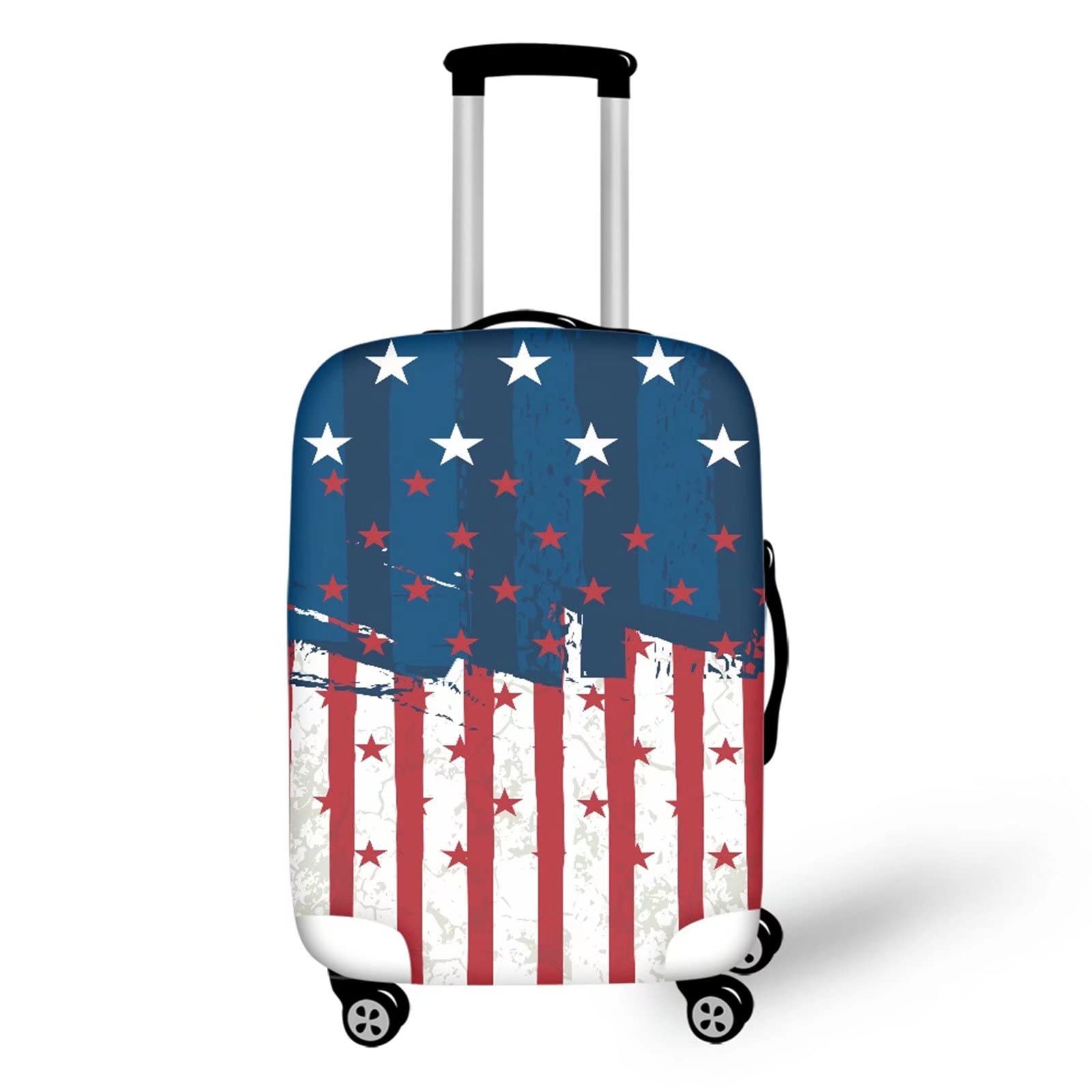 SEANATIVE USA Flag Print Anti-Scratch Luggage Cover - Elastic Spandex Suitcase Protector for Travel, Durable Suitcase Decoration - Perfect for Airplane, Cruise & Business Trips