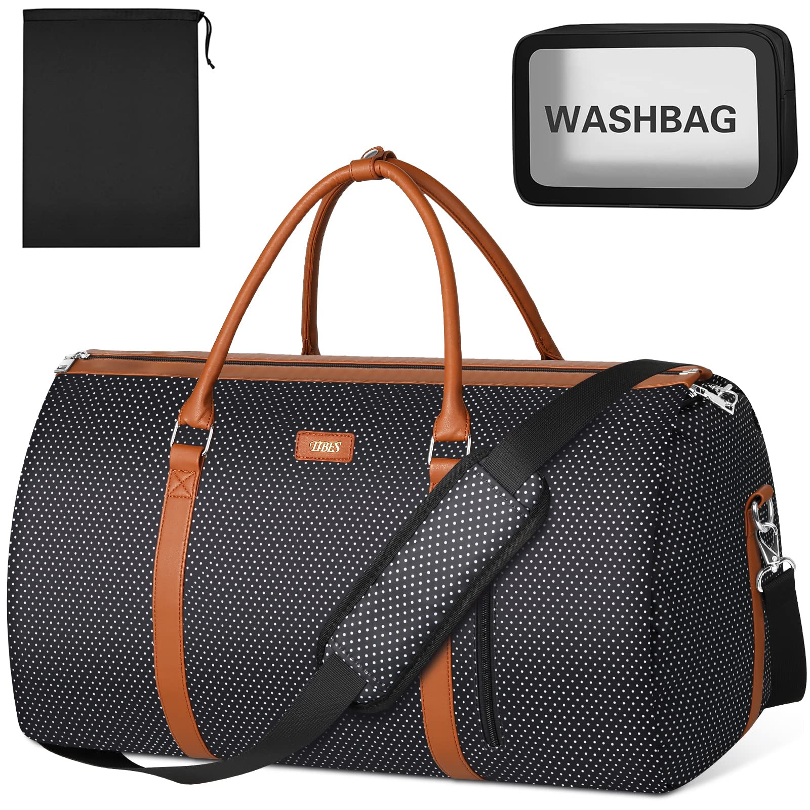 Convertible 2-in-1 Travel Garment Bag & Duffel - Large Hanging Suitcase for Business Trips - 3pc Set for Men & Women (Perfect for Airplane Carry-On & Office Business Travel)