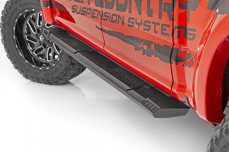 2015-2018 Ford F150 & 2017-2021 F250 F350 Super Duty Running Boards for 2WD/4WD Super Crew Cab - Heavy Duty SRB151791 - Perfect for Off-Roading & Truck Access