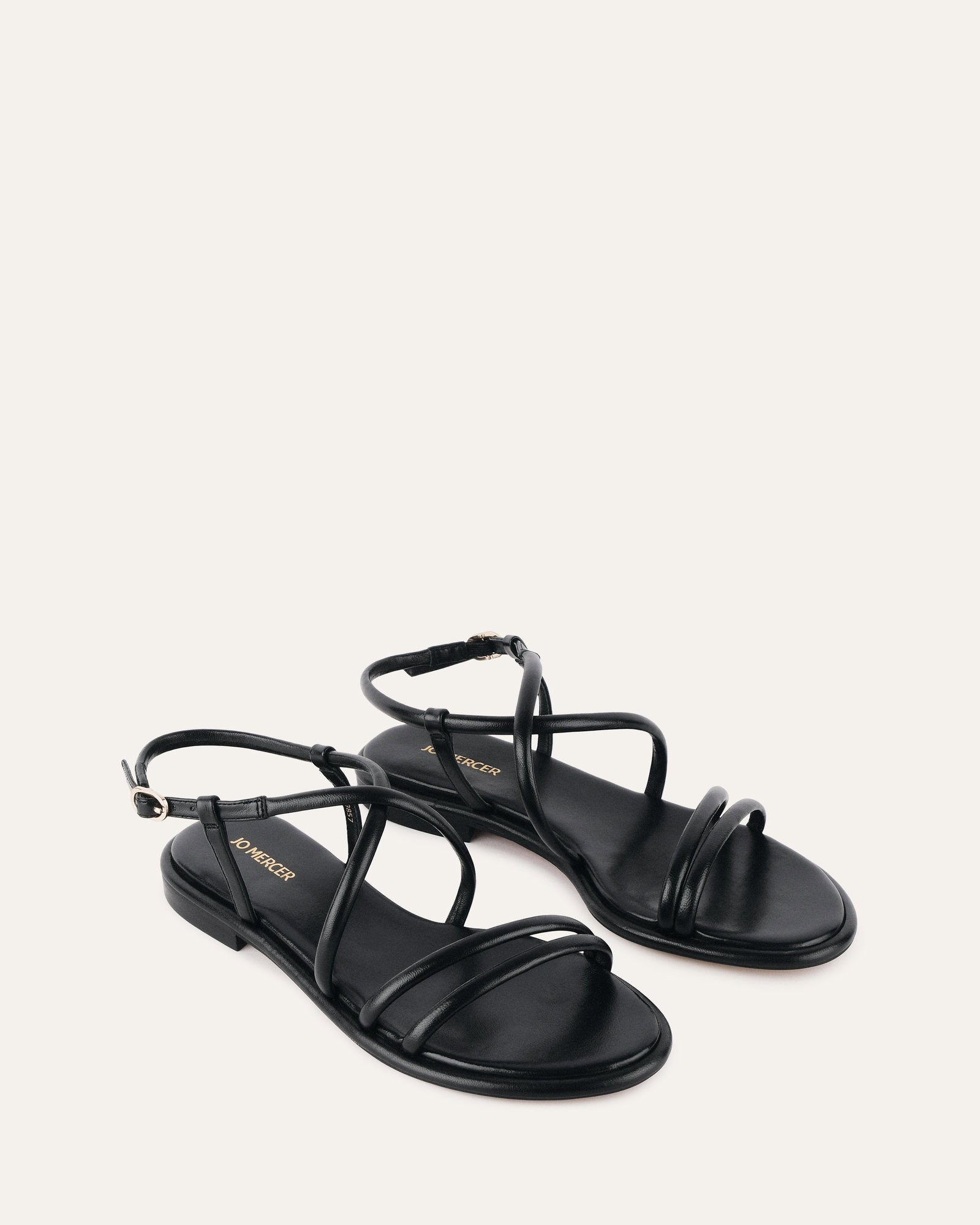 **Catalina Flat Sandals for Women - Black Leather Comfortable Slides - Perfect for Beach, Vacation, and Summer Outfits**