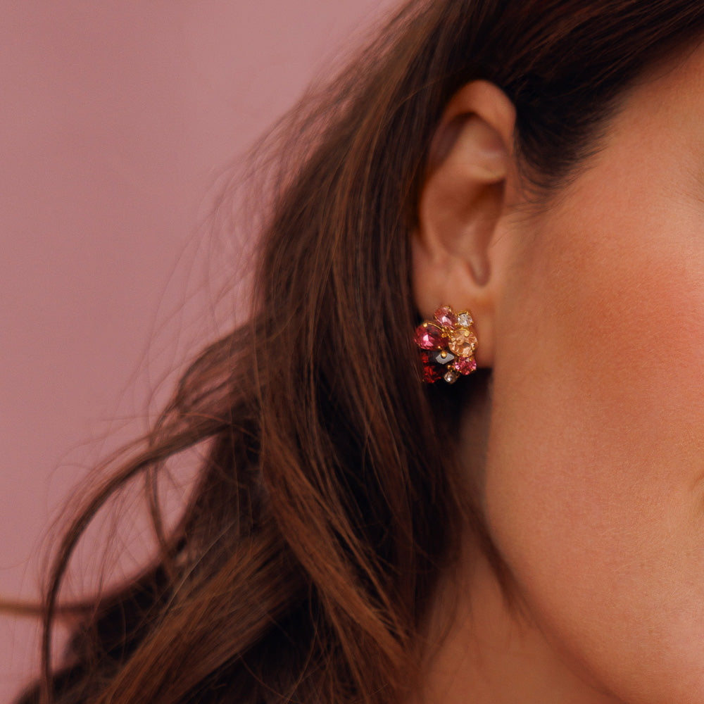 Elegant Katie Earrings & Scarlet Combo Set - Dainty Gold Hoop Earrings with Red Beads for Women | Perfect for Parties, Weddings & Everyday Wear