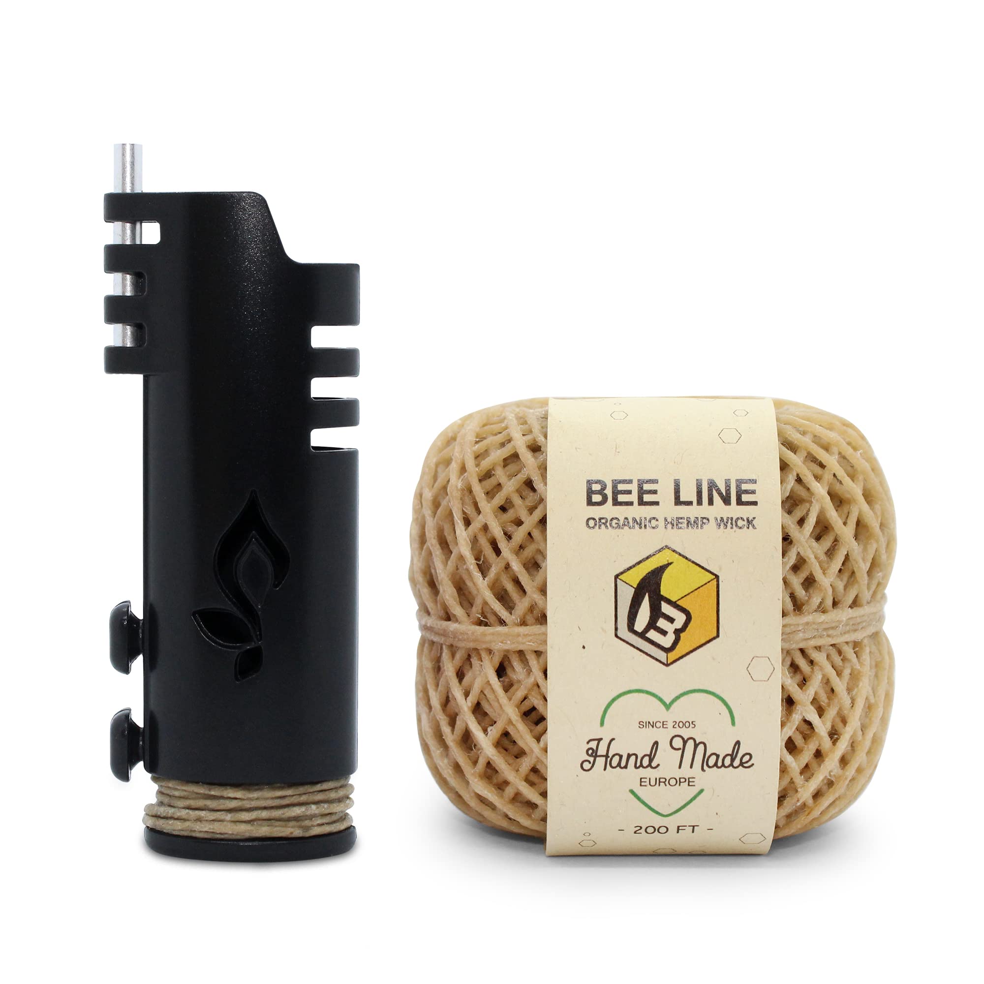 200 FT Organic Hemp Wick Lighter - Natural Beeswax Coated for Slow, Even Burning - Perfect for Candles, Smoking Accessories & Outdoor Camping Use