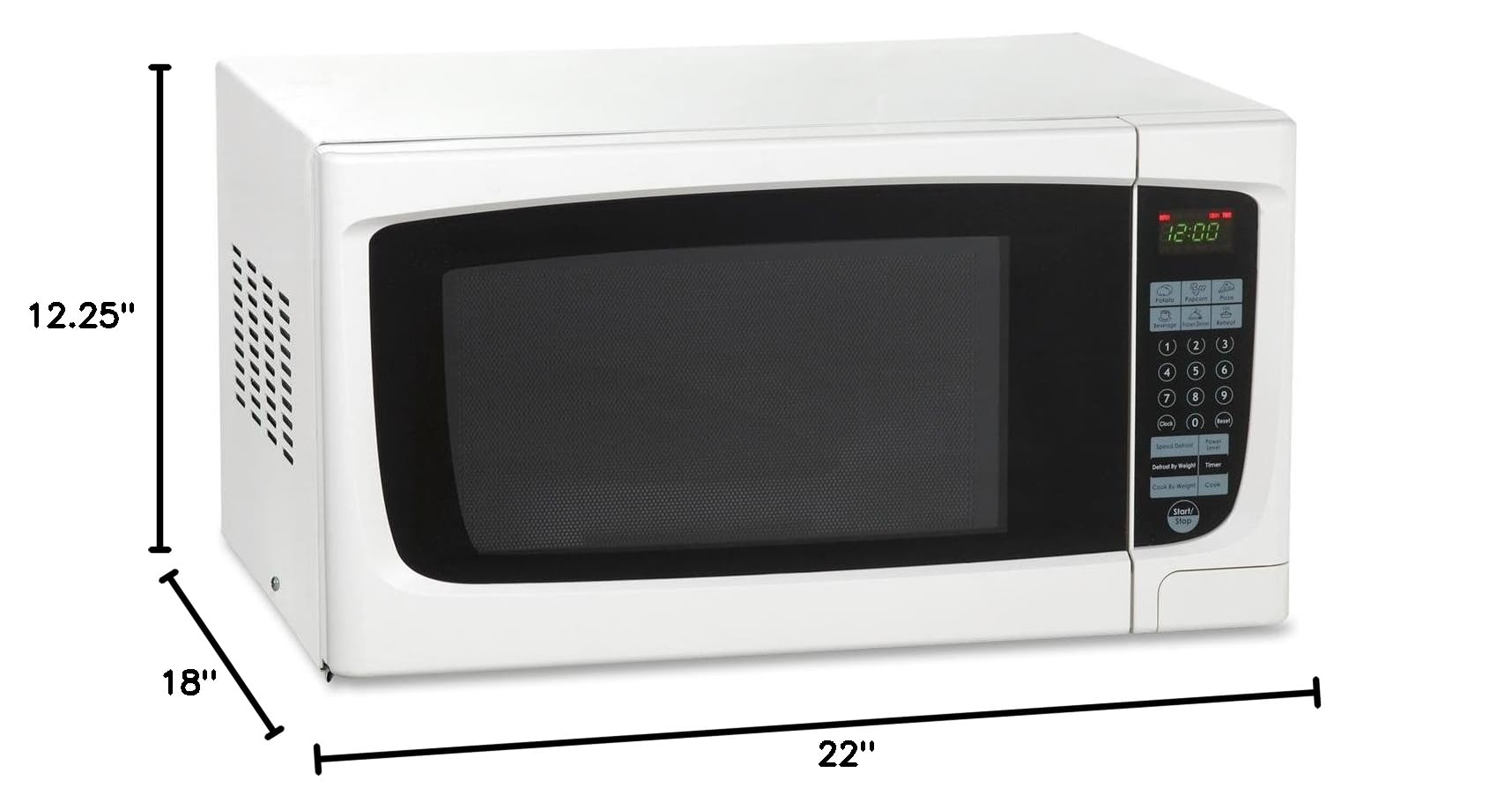 Avanti 1.4 Cu Ft White Electronic Microwave with Touch Pad - Perfect for Small Kitchens, Dorms & Office Break Rooms