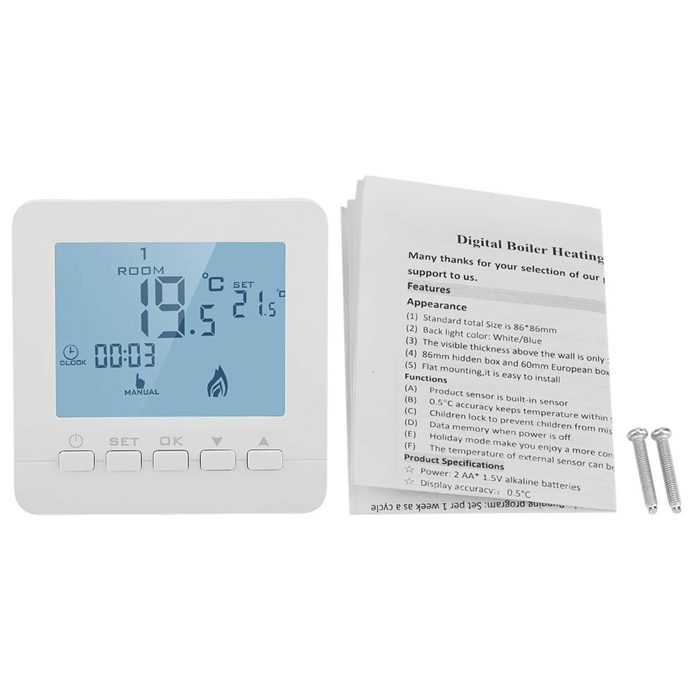 Haofy Programmable Thermostat with Digital LCD Display - Smart WiFi Temperature Controller 5A for Home, Office & Greenhouse
