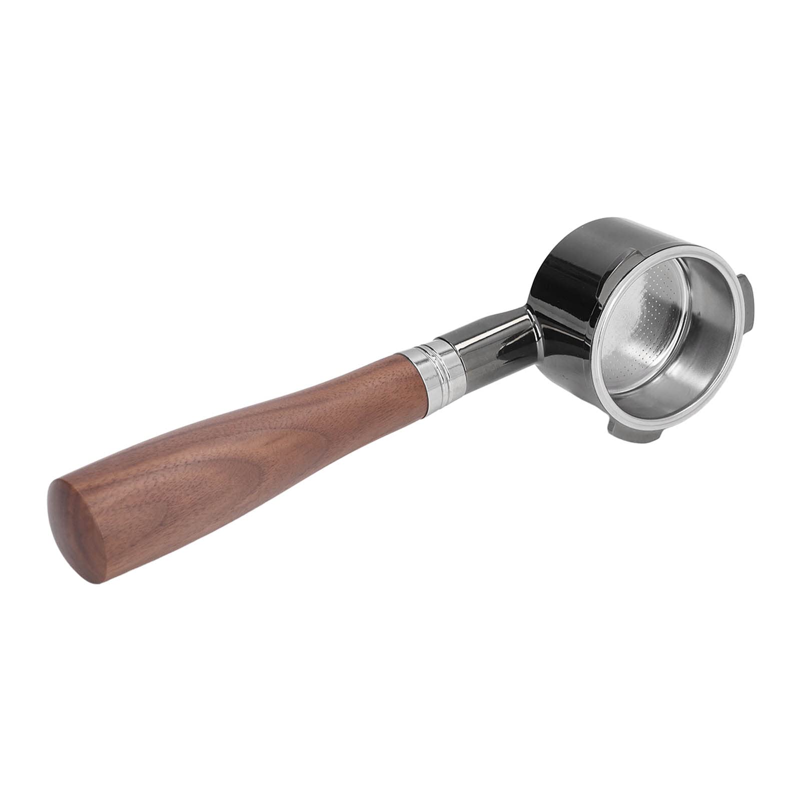 Premium Bottomless Coffee Portafilter with 3 Ears & Detachable Wood Handle - Professional Espresso Filter Basket for Baristas & Home Coffee Makers - Perfect for Cafes, Coffee Shops & Home Brewing Stations