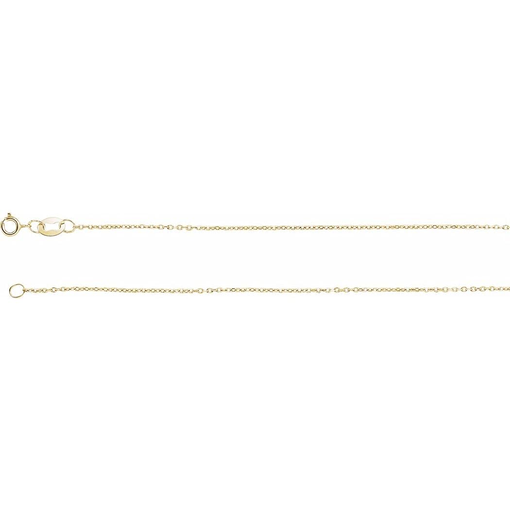 18K Yellow Gold 1mm Sparkle Cut Cable Chain Necklace for Women & Men - Elegant Unisex Jewelry for Everyday Wear, Gifts & Special Occasions
