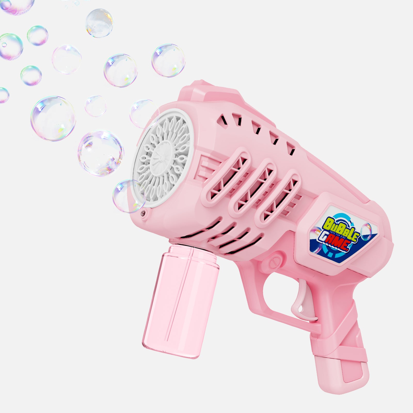 Contixo Kids Bubble Gun Blaster Toy with Non-Slip Grip - Pink Bubble Machine for Outdoor Play, Birthday Parties & Summer Fun