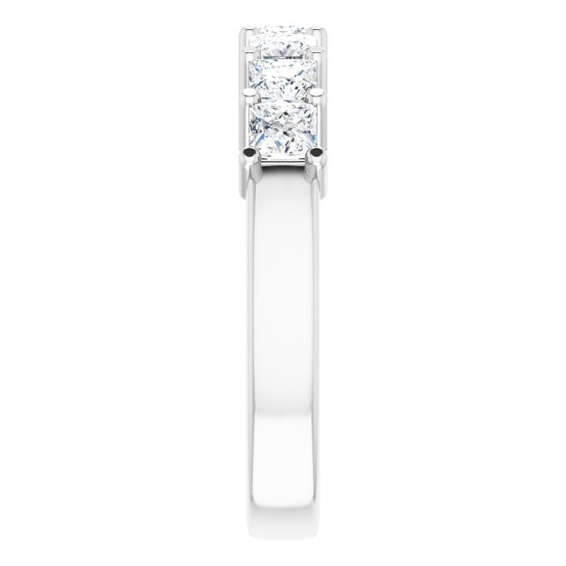 1.26 Carat Princess Cut Diamond Wedding Band - 7 Stone Anniversary Ring for Women, Elegant Bridal Jewelry, Perfect for Engagement, Proposal & Special Occasions