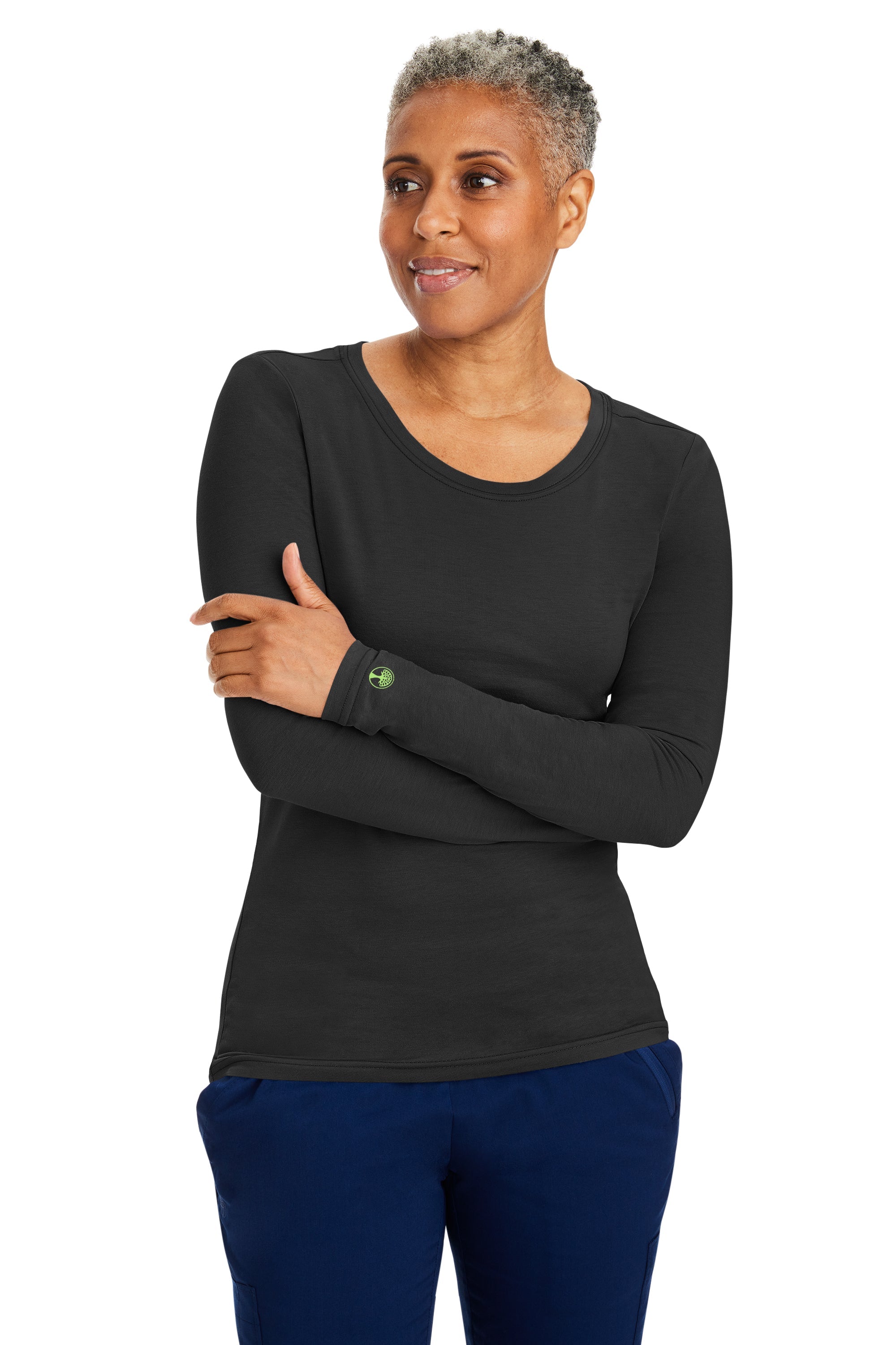 Women's Plus Size Long Sleeve Layering Tee Shirt 2X 3X - Soft Stretch Basic Top for Work, Casual & Layering Outfits