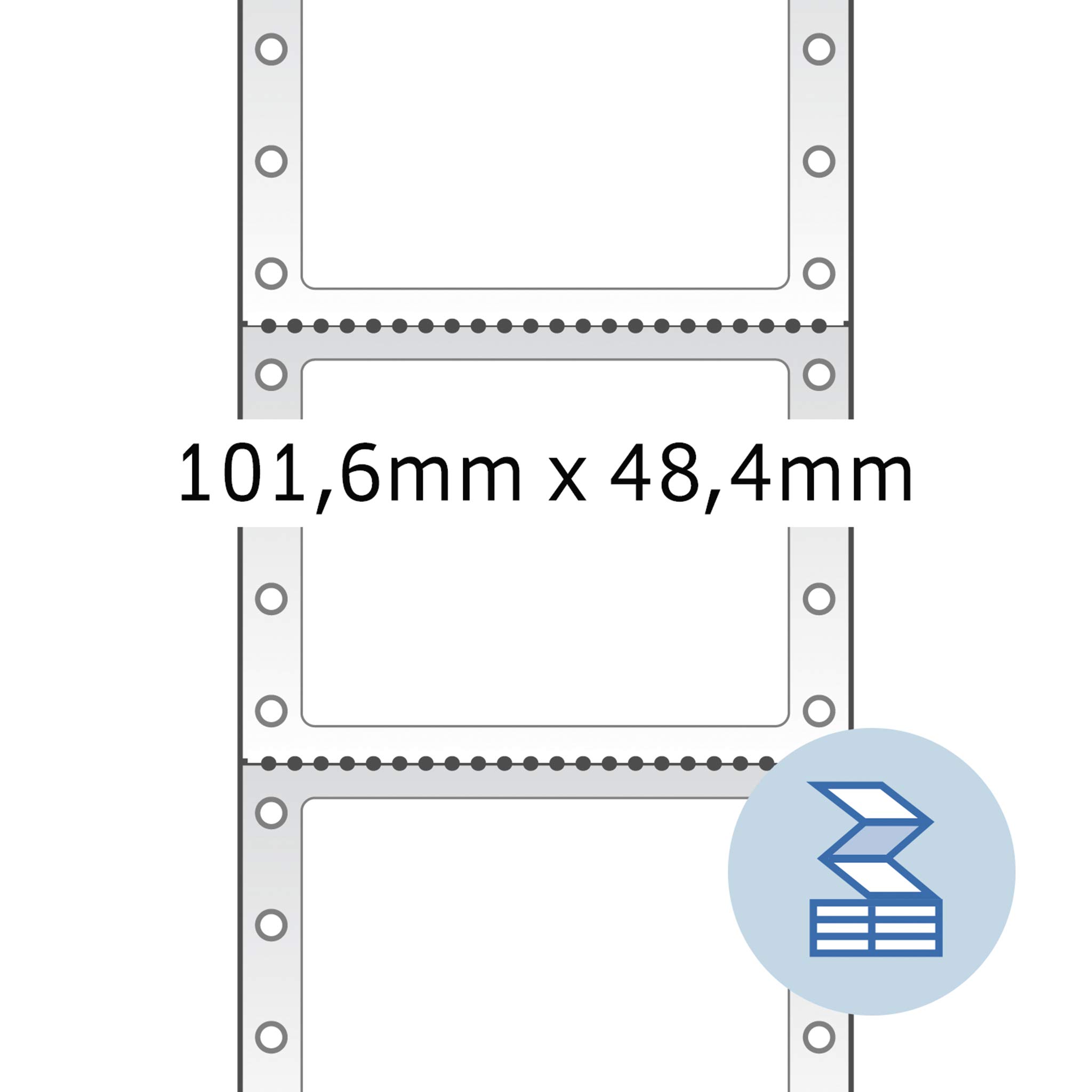 Herma 8113 White Perforated Computer Labels - 101.6 x 48.4 mm Matt Paper, Pack of 3000 Sheets - Perfect for Office Printing, Shipping & Mailing, Inventory Labeling