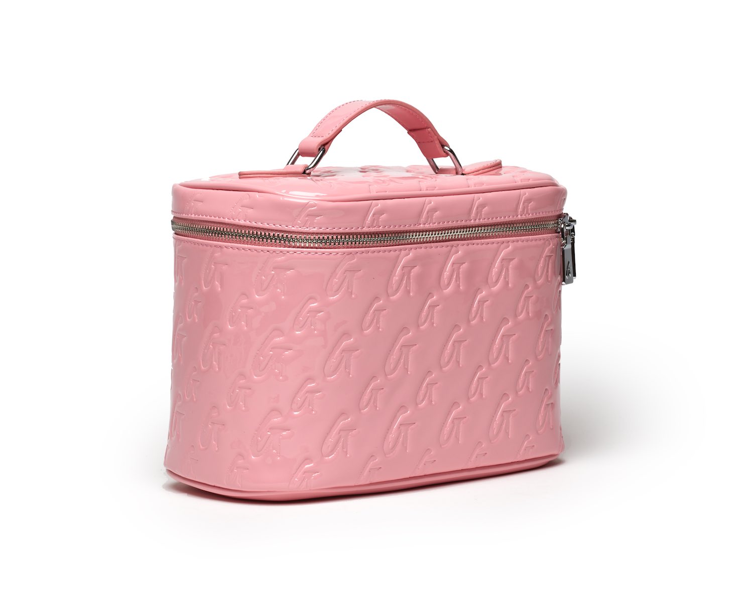 Large Monogram Toiletry Bag with Mirror - Pink | Travel Cosmetic Organizer for Women & Men | Perfect for Gym, Vacation, and Makeup Storage