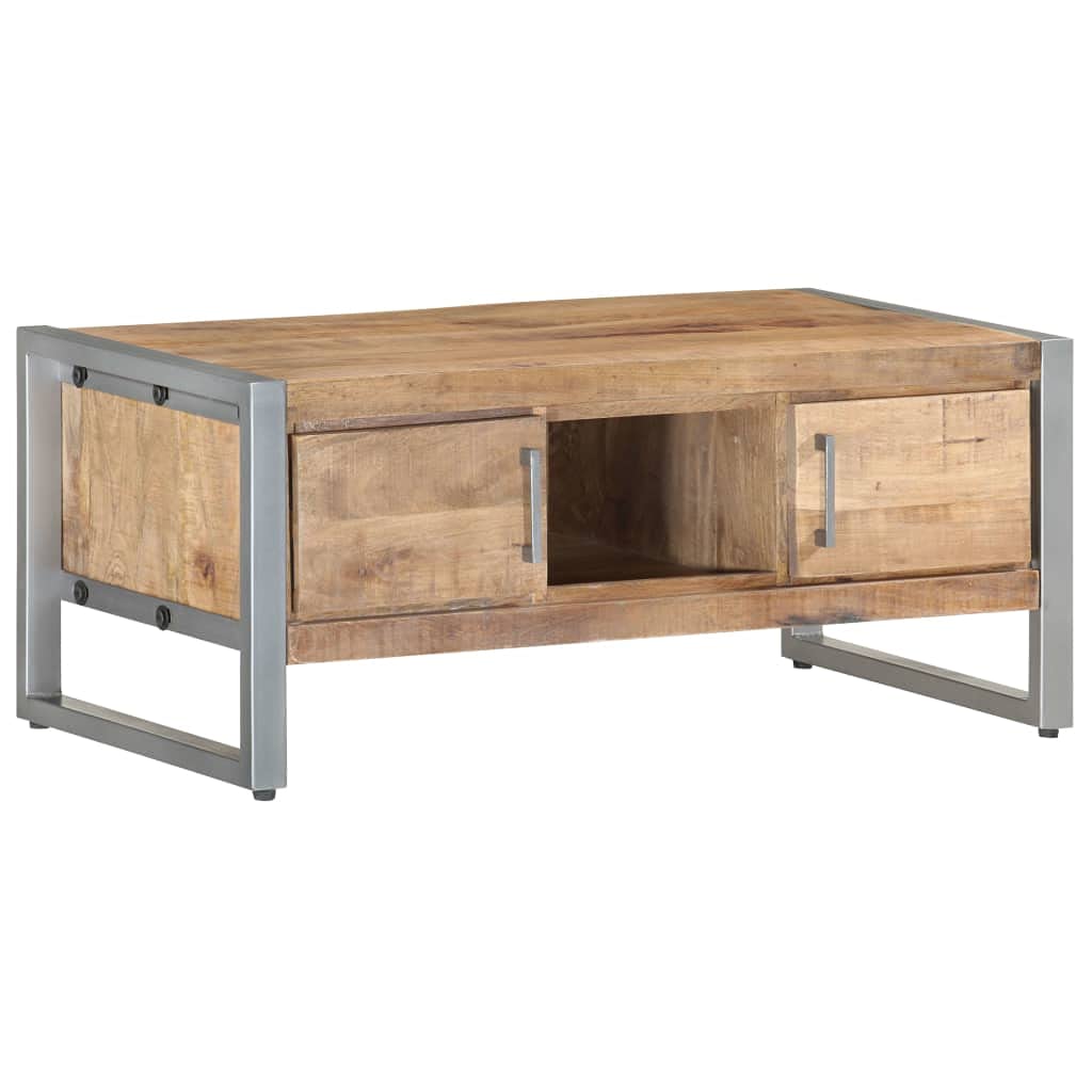 Industrial Coffee Table with Storage - 37.4