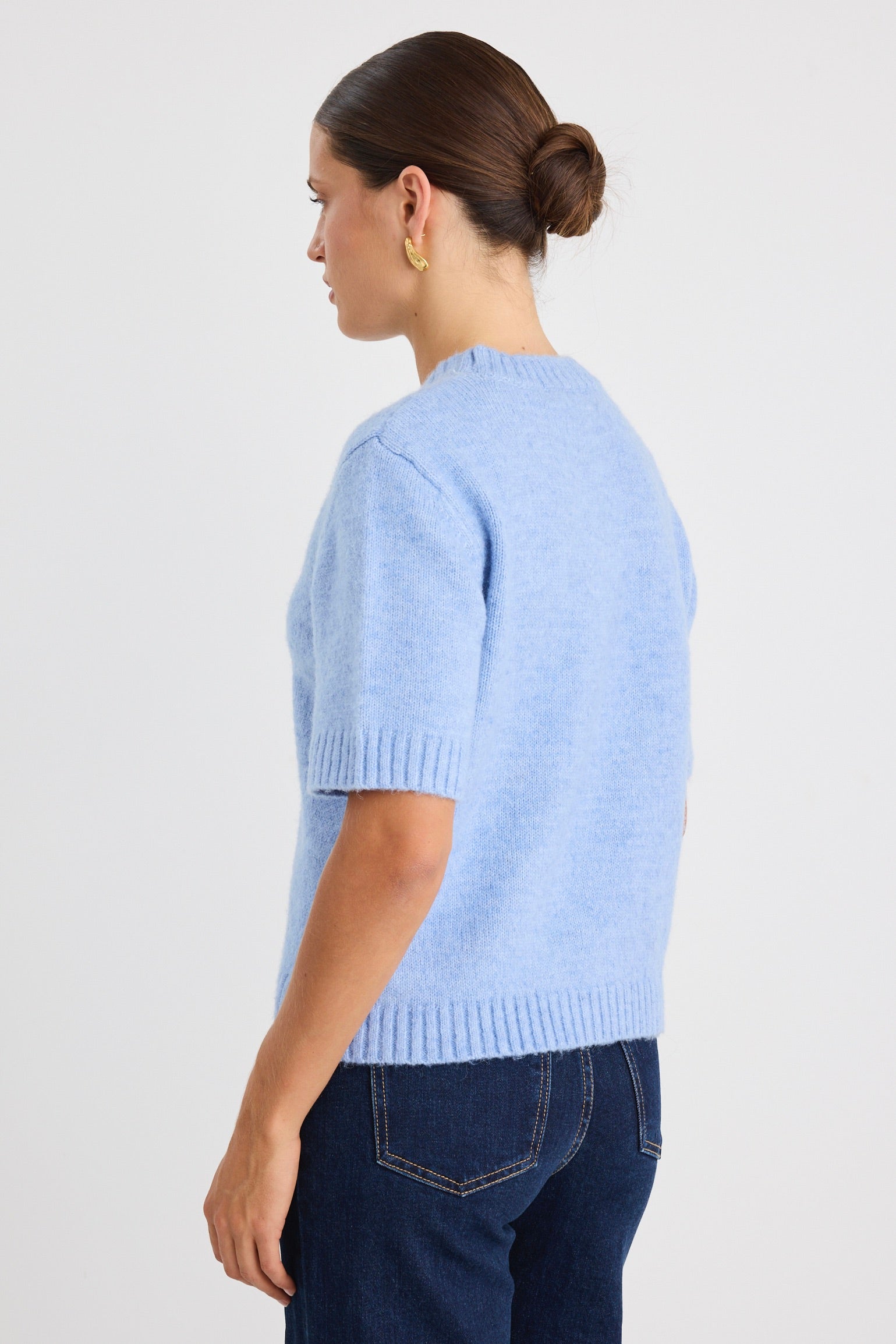 Goddess Ice Blue Soft Knit Tee - Women's Comfortable Casual T-Shirt for Everyday Wear, Date Night & Weekend Outfits