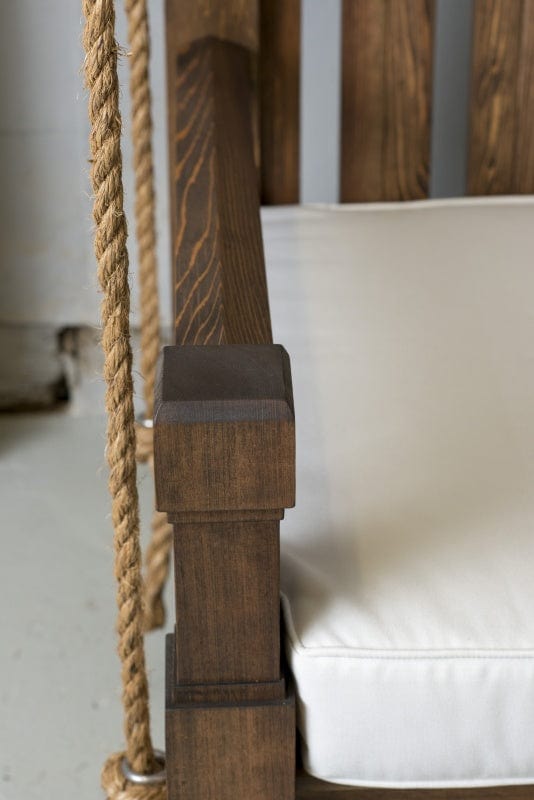 77-Inch Natural Cedar Stain Craftsman Porch Swing - Rustic Red Cedar Wood Outdoor Swing for Patio, Garden, and Backyard Relaxation