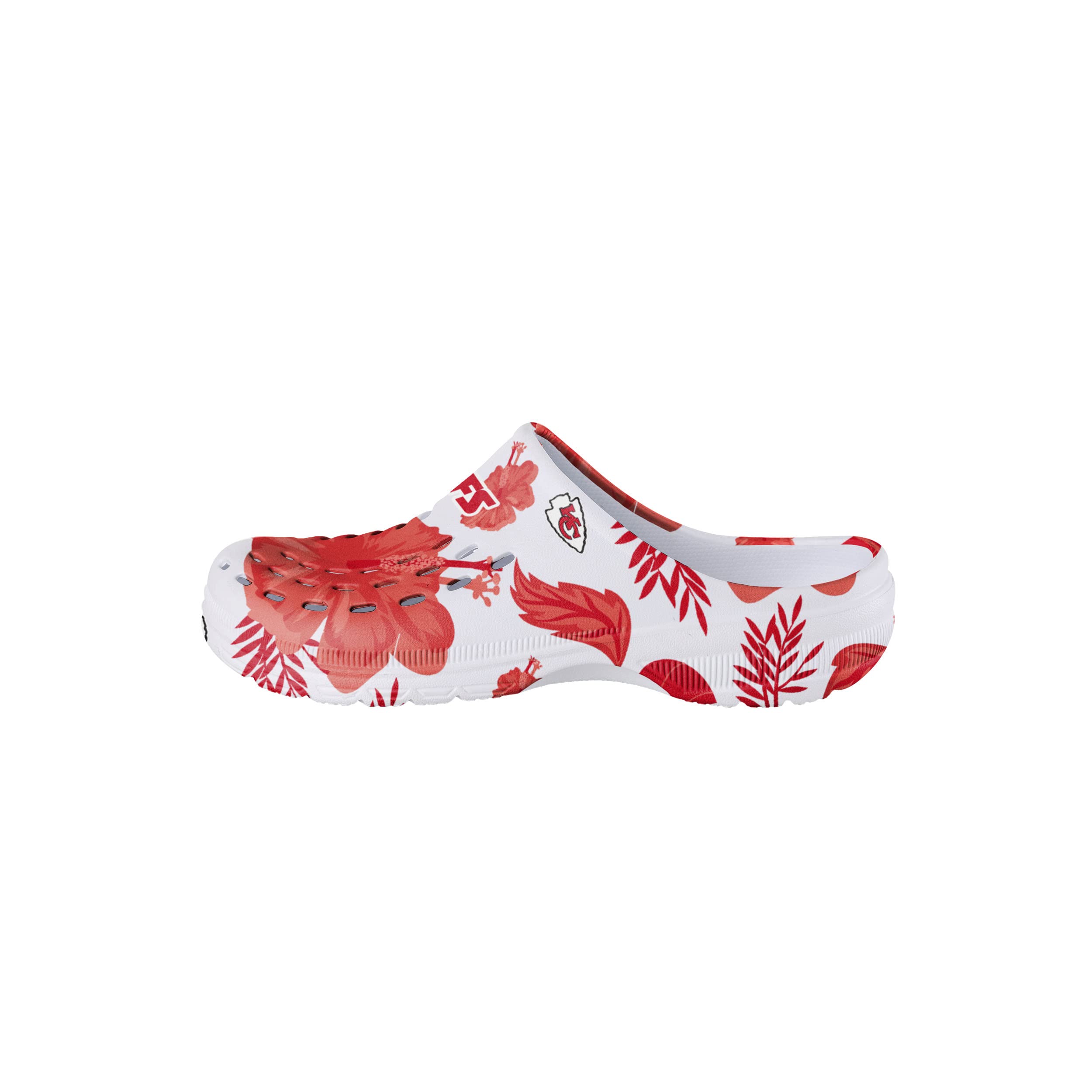 FOCO Women's NFL Team Logo Floral Garden Clog Sandals - Comfortable Water Shoes for Outdoor, Beach, and Pool Activities