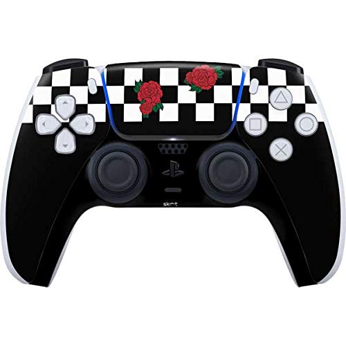 Custom PS5 Controller Skin - Rose Checkerboard Design Gaming Decal | Protective Vinyl Cover for Playstation 5 DualSense | Perfect for Gaming Enthusiasts & Personalized Console Accessories