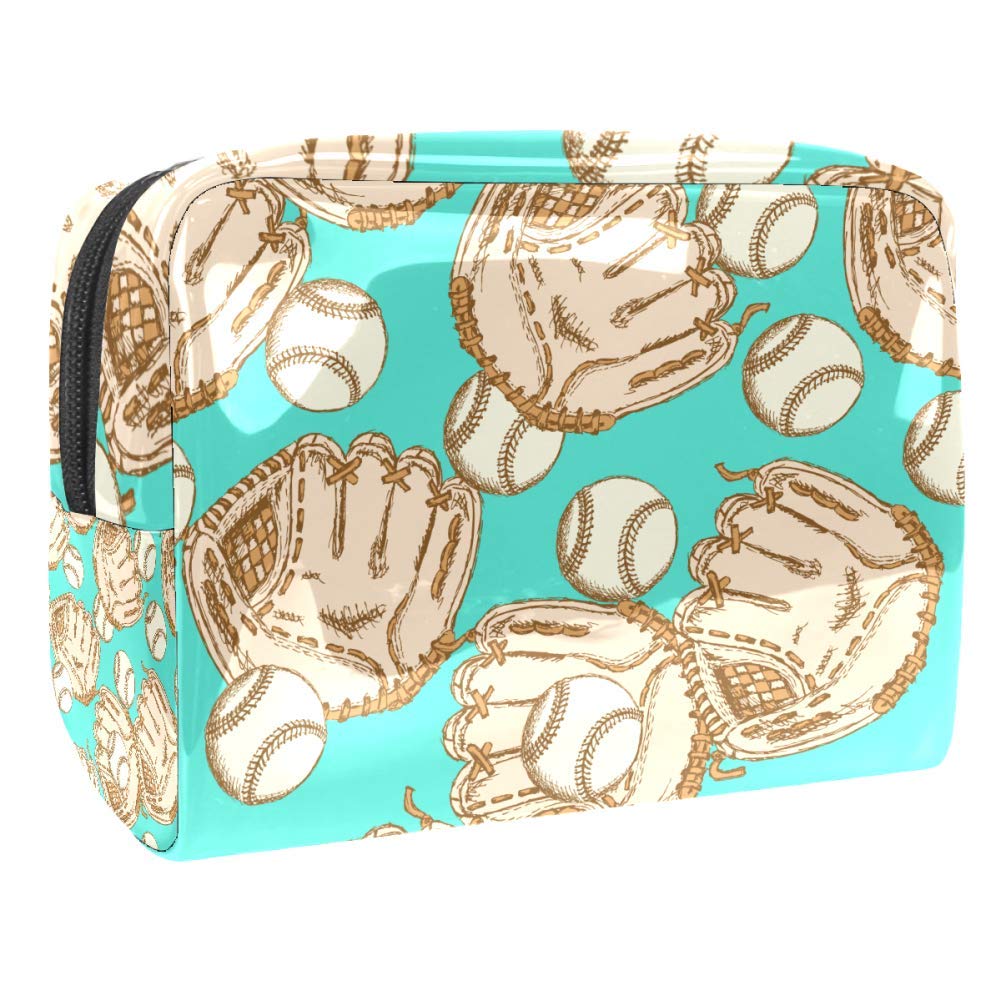 Portable Waterproof Makeup Bag with Zipper - Travel Toiletry Organizer for Women, Cosmetic Storage Pouch, Baseball Equipment Carrier - Perfect for Travel, Gym, Sports & Daily Use