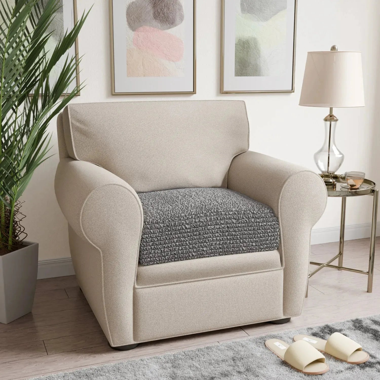 Premium Microfiber Seat Cushion Cover - Soft & Durable Sofa Chair Protector - Perfect for Living Room, Office, or Car Use