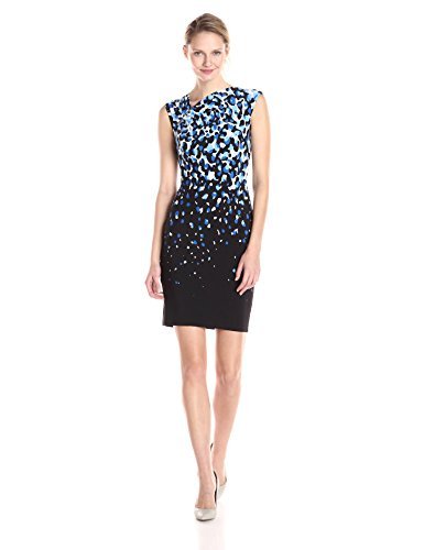 Calvin Klein Women's Sleeveless Sheath Dress - Slim Fit Cocktail Party & Office Work Formal Attire