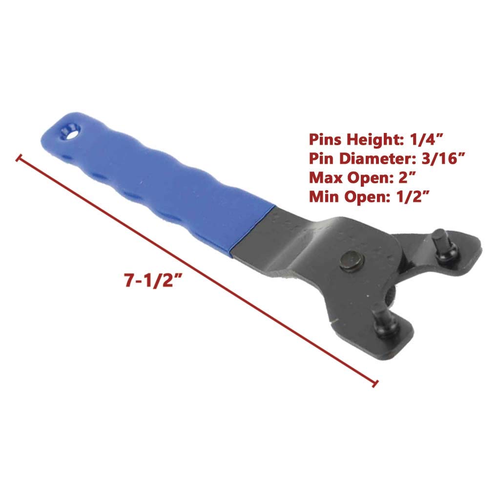 Adjustable Lock-Nut Grinder Wrench - Compatible with Makita, Bosch & Other Angle Grinders - Heavy Duty Electric Grinder Tool Accessory - Perfect for Metal Cutting, Tile Removal & DIY Projects
