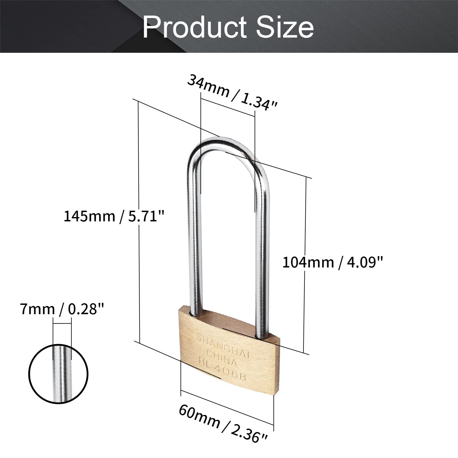 MroMax Brass Keyed Padlock 2.36