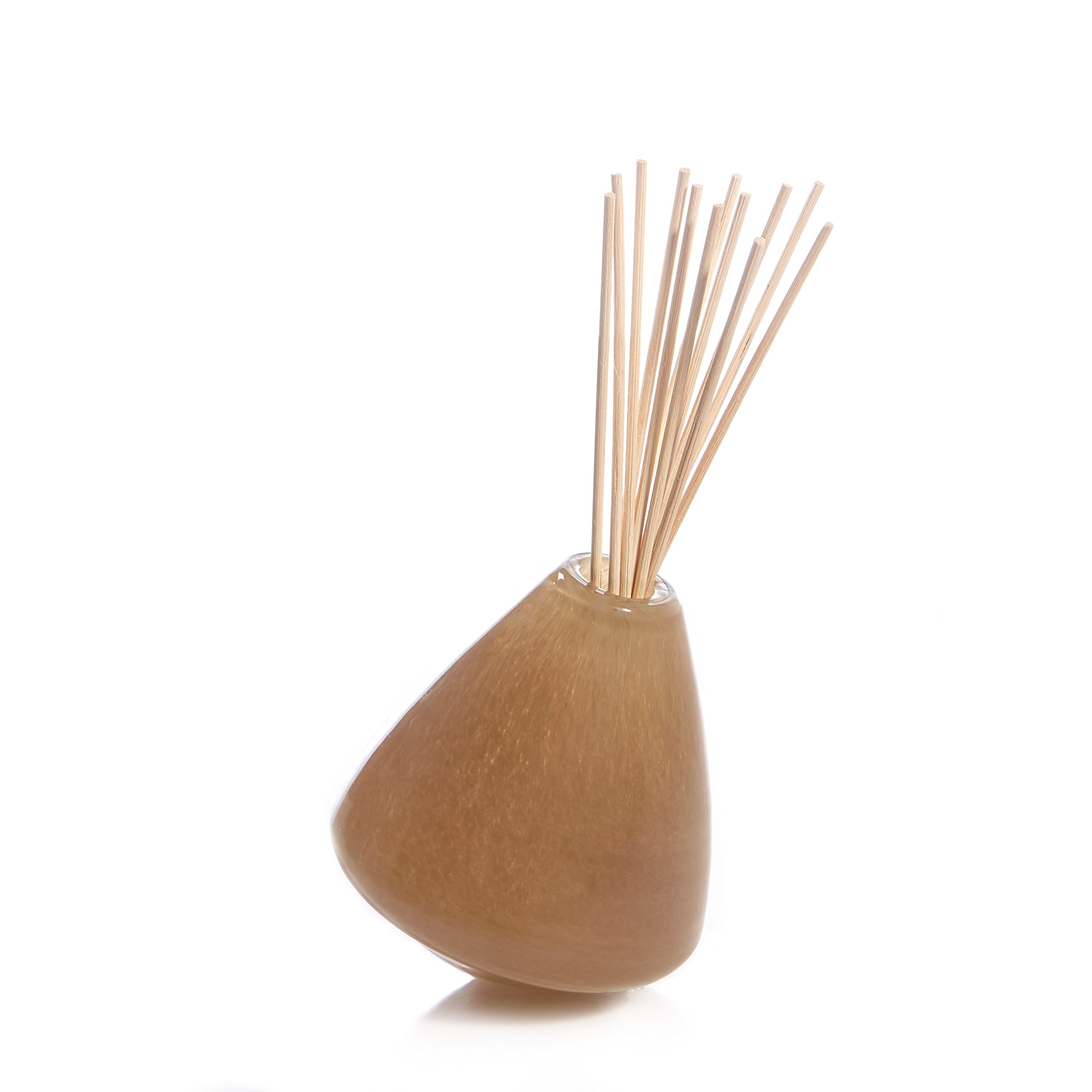 Alixx Wood & Incense Essential Oil Diffuser - Beige Glass Aromatherapy for Home, Office, Yoga & Spa Relaxation