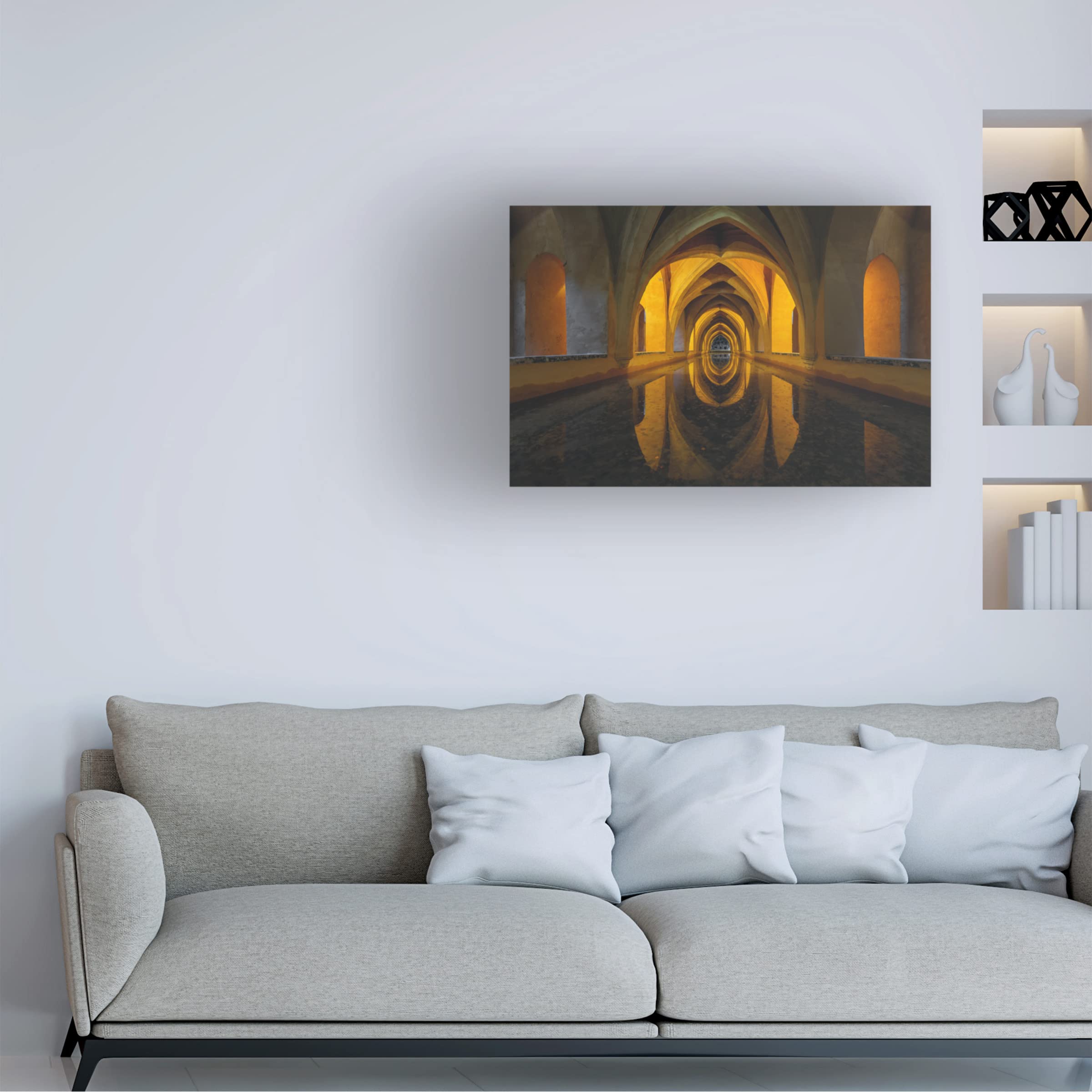 Trademark Fine Art 'Aljibe' Canvas Wall Art by Javier Puyo - Stunning Spanish Landscape Painting for Living Room, Bedroom & Office Decor
