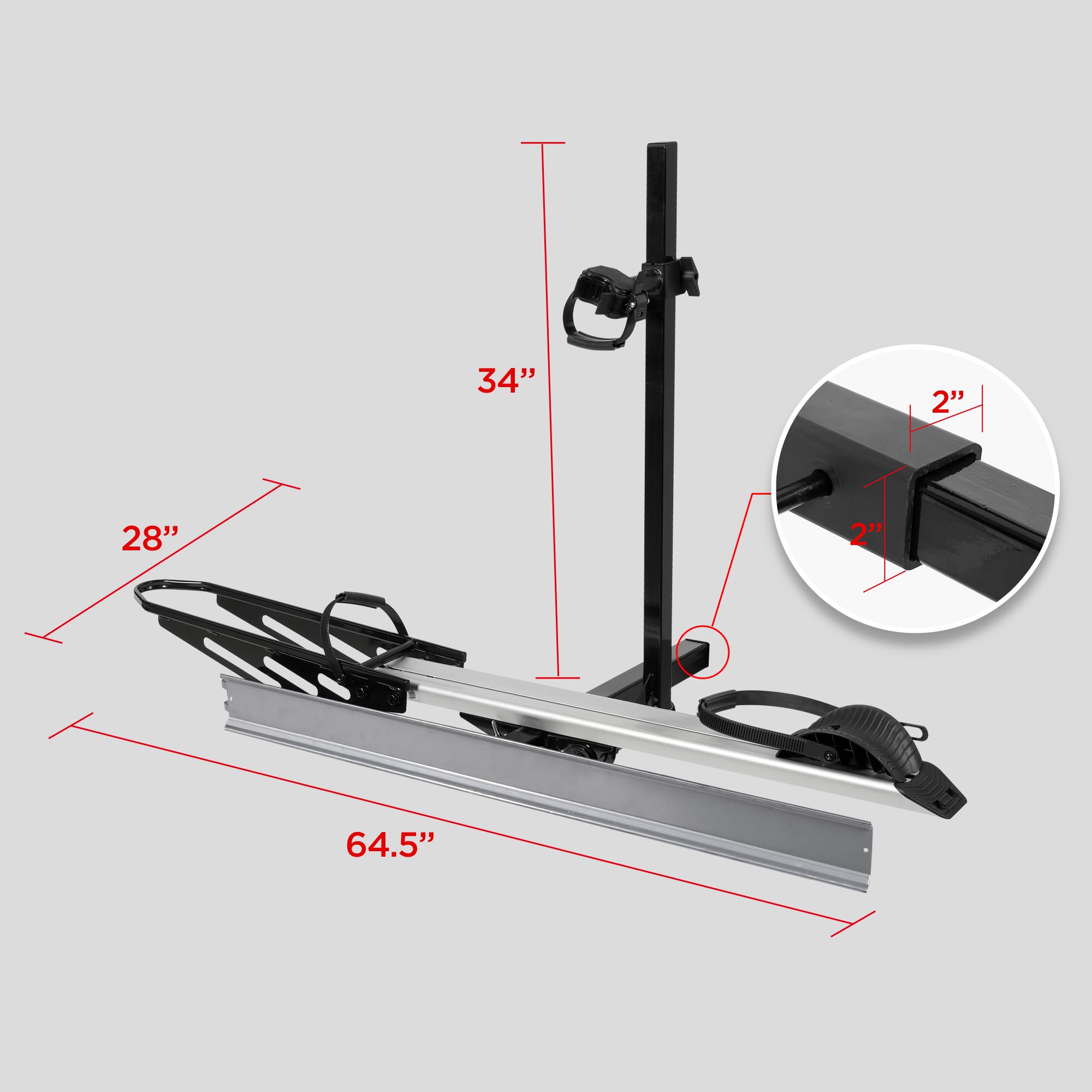 Heavy Duty Hitch Mount Bike Rack for Electric Bikes - 100 lbs Capacity Bicycle Carrier for Trucks, SUVs, RVs & Trailers | Includes Loading Ramp - Perfect for Road Trips, Camping & Outdoor Adventures