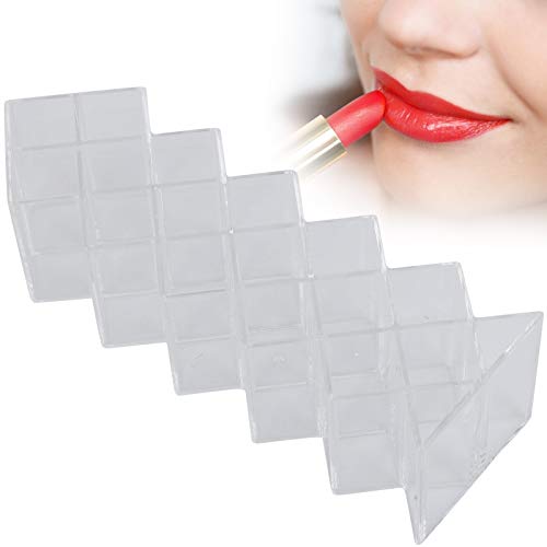 16 Grids Clear Acrylic Lipstick Organizer - Transparent Makeup Storage Box for Lip Gloss & Cosmetics Display - Perfect for Vanity, Bathroom & Salon Organization