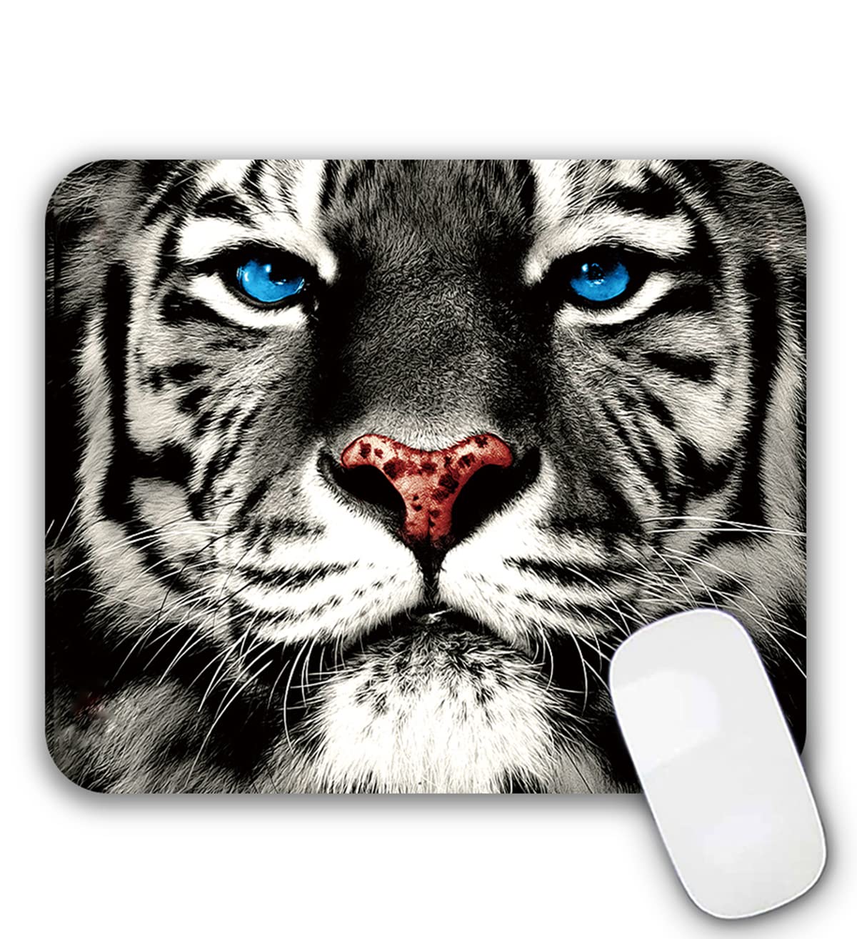 Premium Gaming Mouse Pad - Non-Slip Rubber Base with Tiger Face Design, 9.5